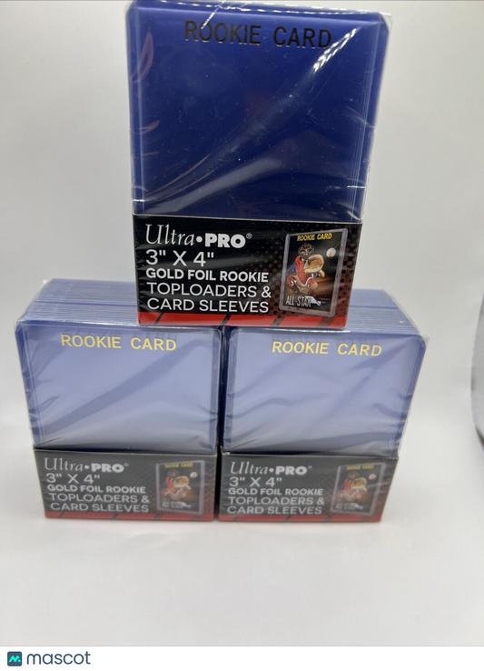 Ultra Pro 3X4 GOLD FOIL ROOKIE 35pt Toploaders & Card Sleeves 3 Packs of 25