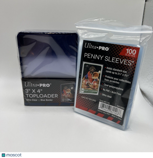 Ultra Pro 3X4 BLUE BORDER Toploaders 35pt 1 Pack of 25 AND 100 SLEEVES