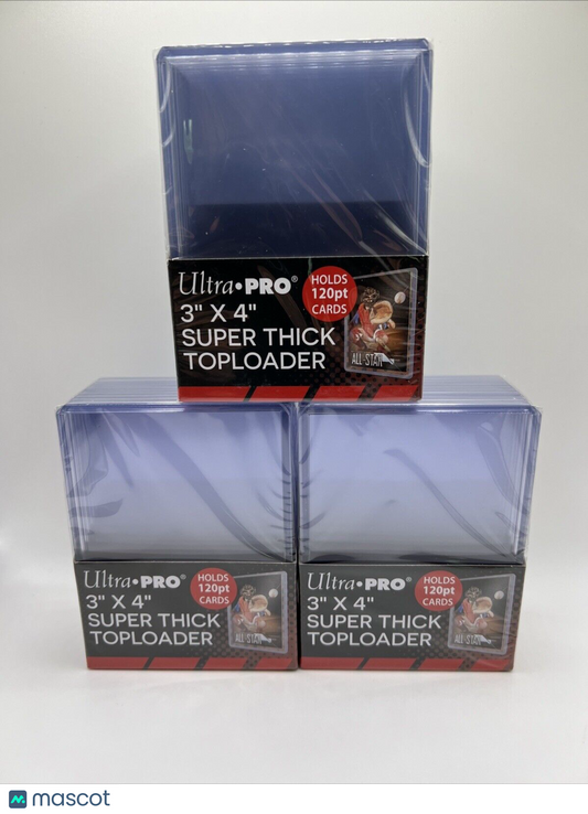 Ultra Pro 3X4 Super Thick Toploaders 120pt Point 3 Packs of 10 for Thick Cards