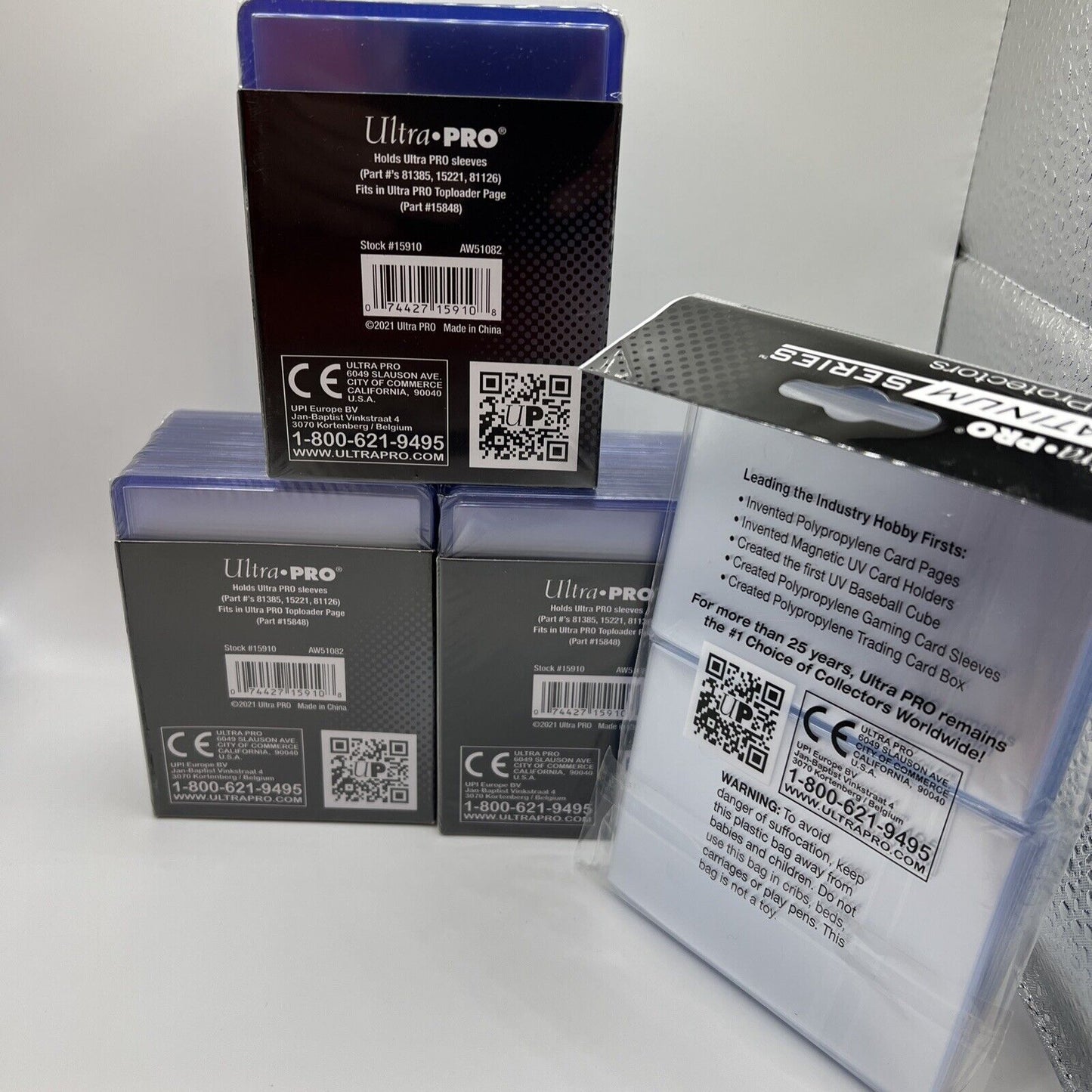 Ultra Pro 3X4 PLATINUM Toploaders 35pt 3 Packs of 25 and 100 PLATINUM SLEEVES