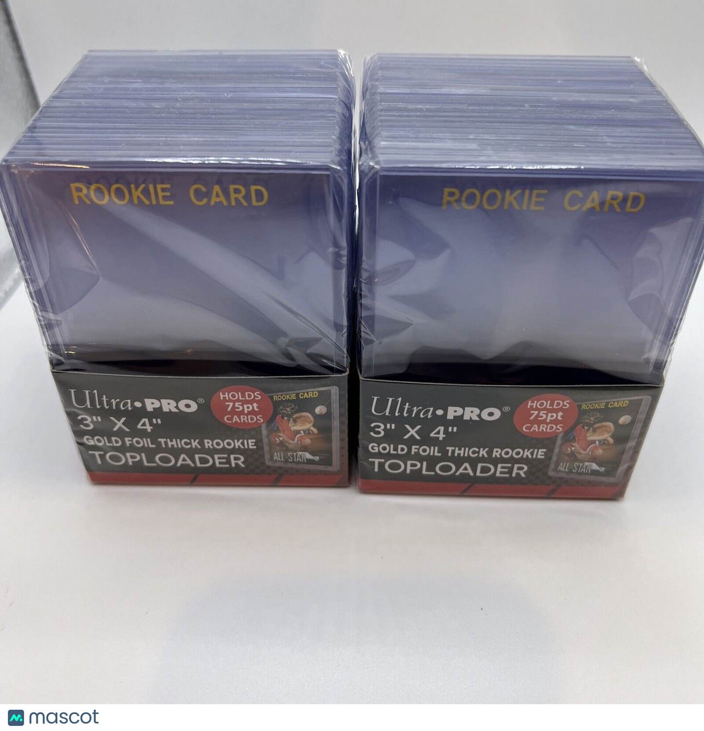 Ultra Pro 3X4 Gold Rookie 75pt Toploaders 2 Packs of 25 for Thick Sized Cards