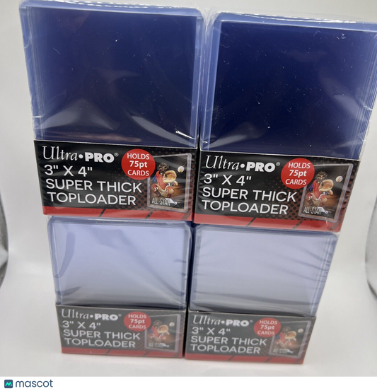 Ultra Pro 3X4 Super Thick 75pt Toploaders 4 Packs of 25 for up to 75pt Cards