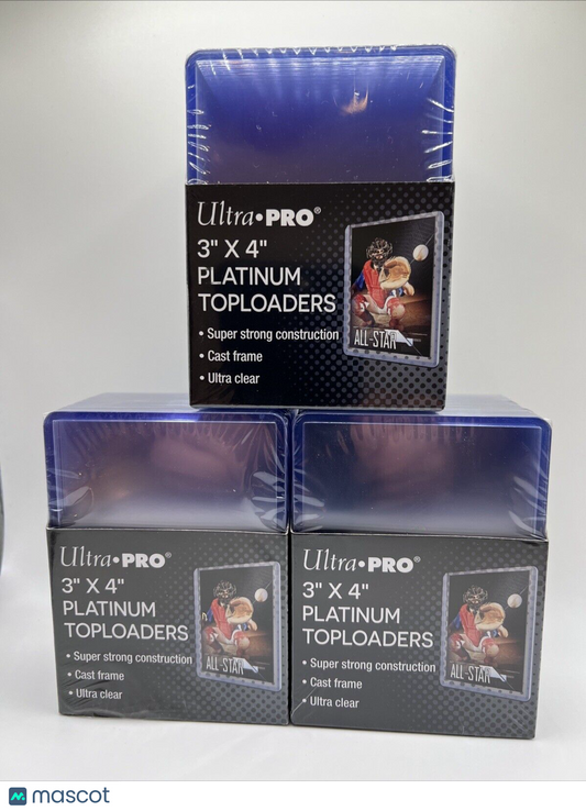 Ultra Pro 3X4 PLATINUM Toploaders 35pt 3 Packs of 25 for Standard Sized Cards