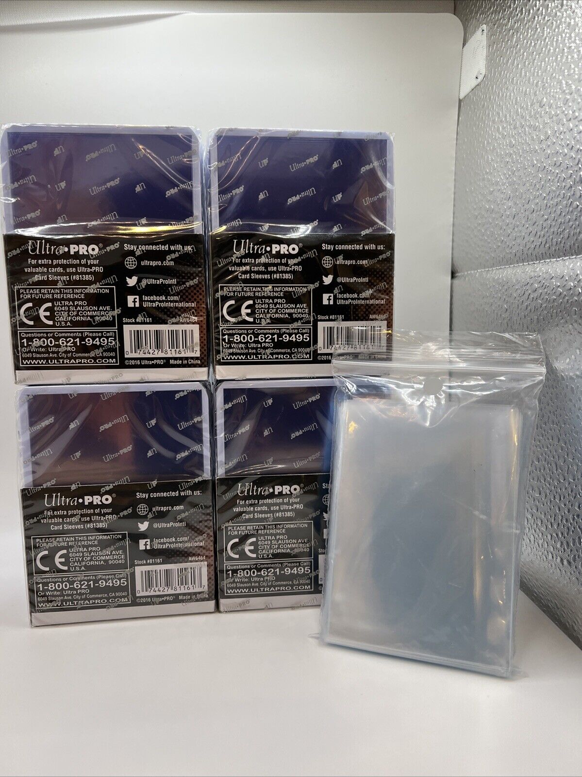Ultra Pro 3X4 Toploaders 35pt WHITE BORDER 4 Packs of 25 AND 100 SLEEVES