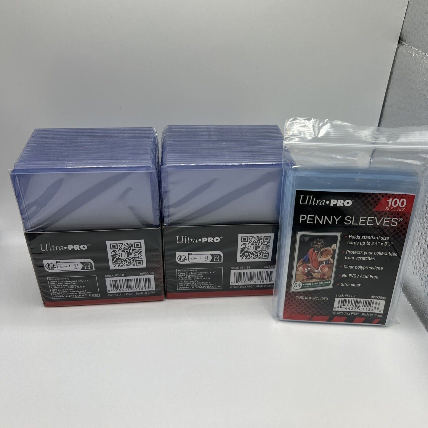Ultra Pro 3X4 Thick 55pt Toploaders 2 Packs of 25 toploaders AND 100 Sleeves