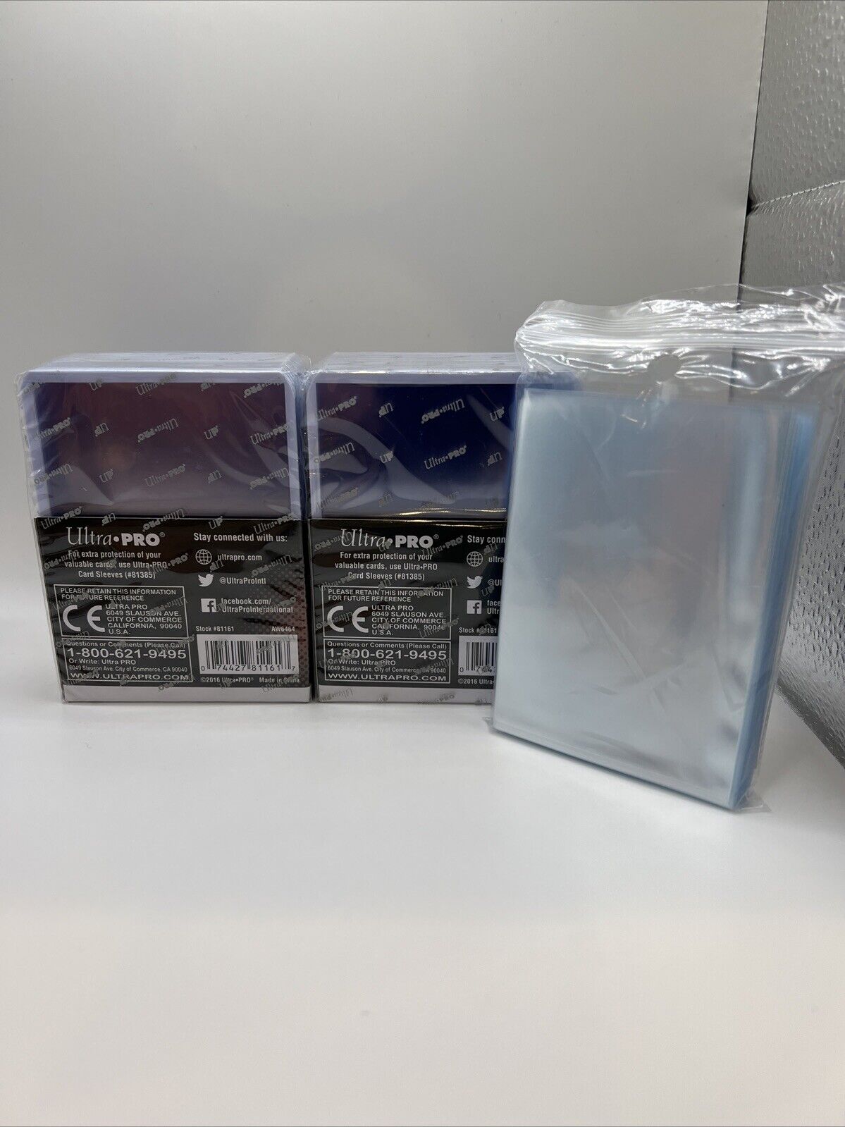 Ultra Pro 3X4 Toploaders 35pt WHITE BORDER 2 Packs of 25 AND 100 SLEEVES