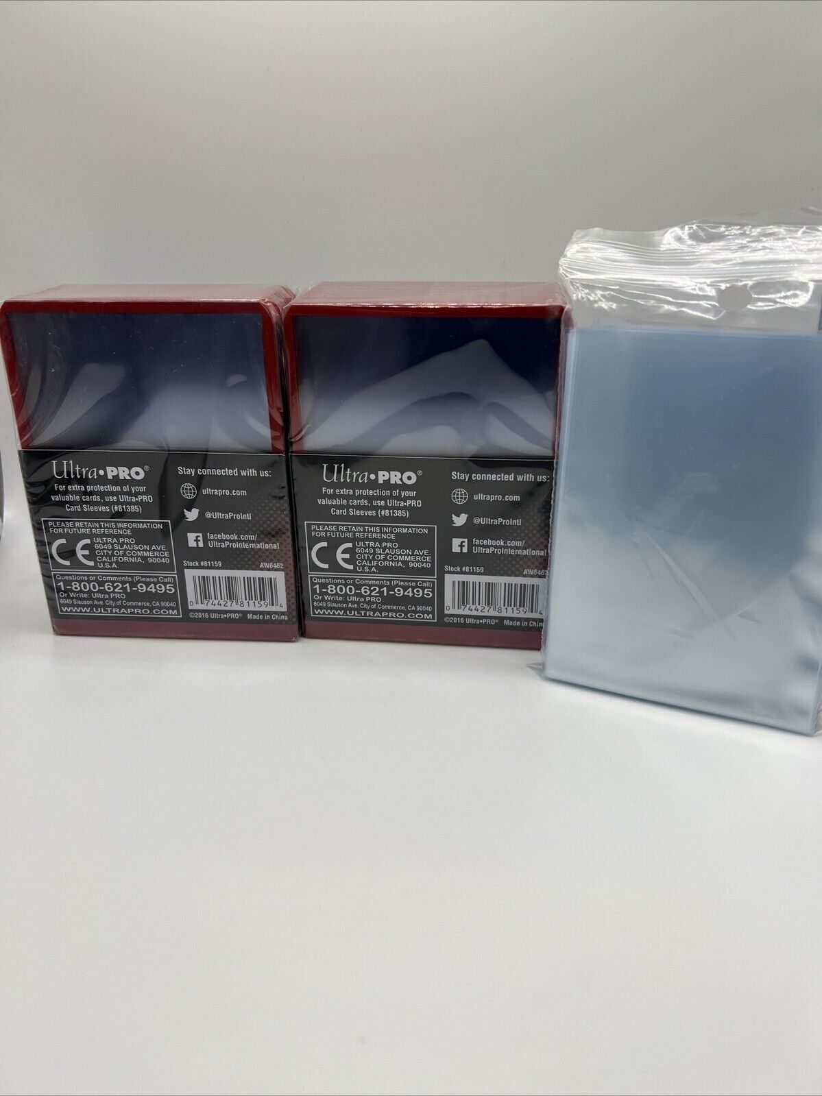 Ultra Pro 3X4 RED BORDER Toploaders 35pt 2 Packs of 25 AND 100 SLEEVES