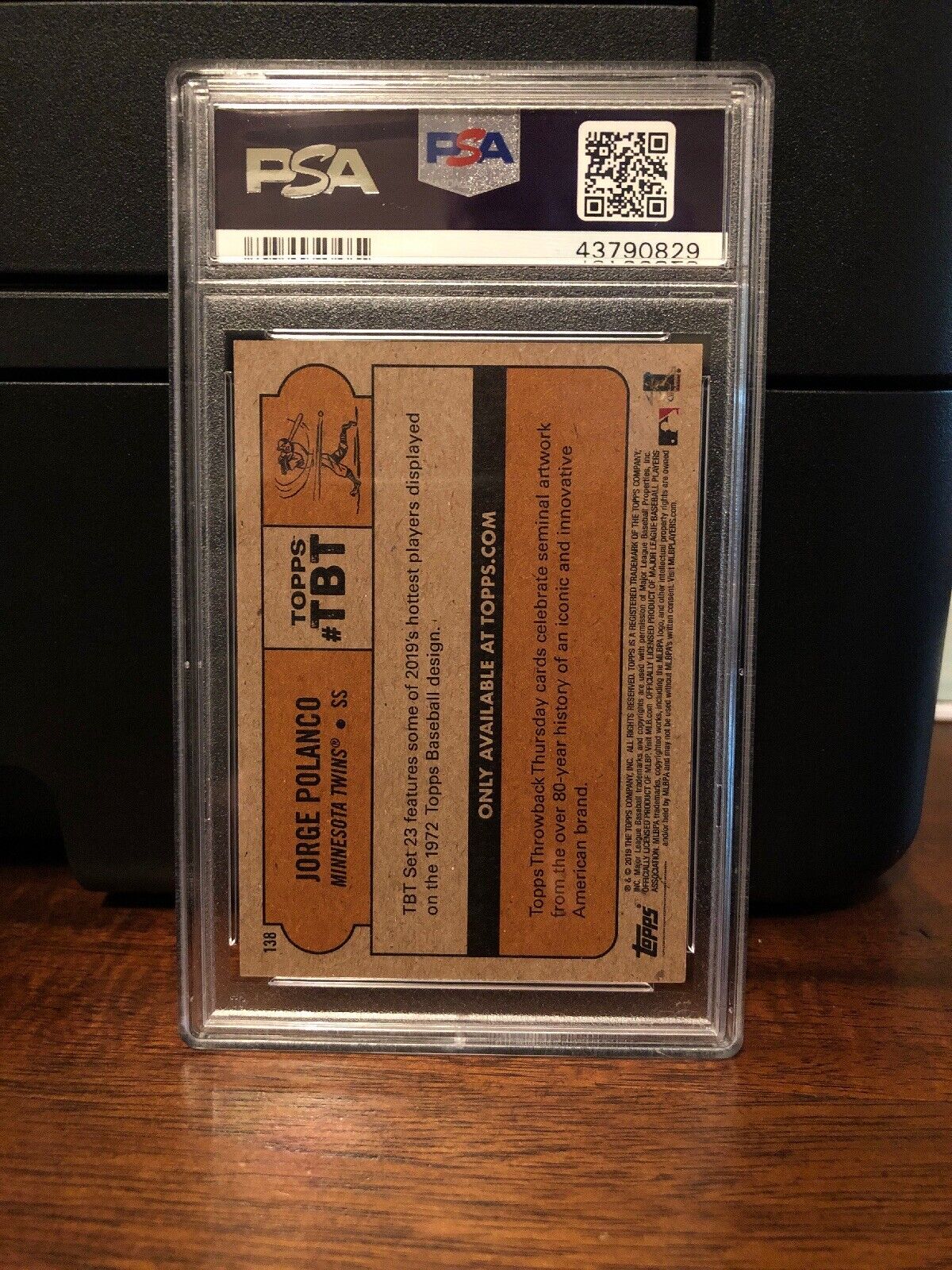 2019 Topps Throwback Thursday Jorge Polanco Baseball Card #138 PSA 10 Gem Mint