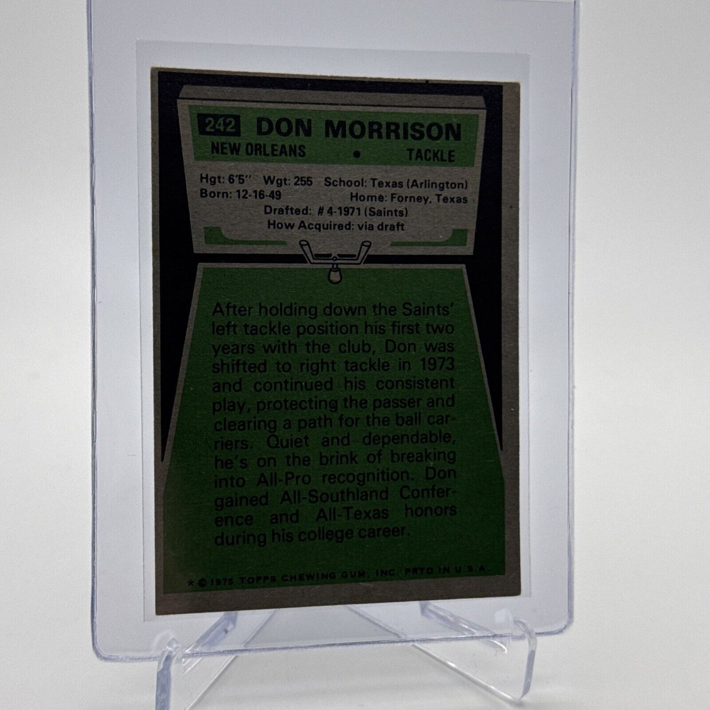 1975 Topps Don Morrison Football Card #242 NM Quality #5 FREE SHIPPING