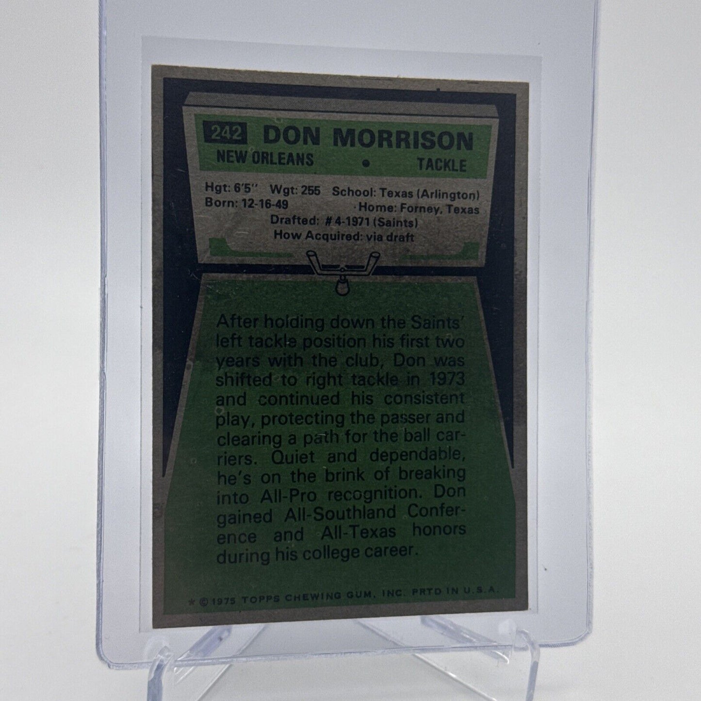 1975 Topps Don Morrison Football Card #242 NM Quality FREE SHIPPING