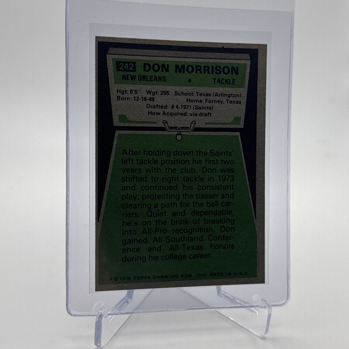 1975 Topps Don Morrison Football Card #242 NM Quality #2 FREE SHIPPING