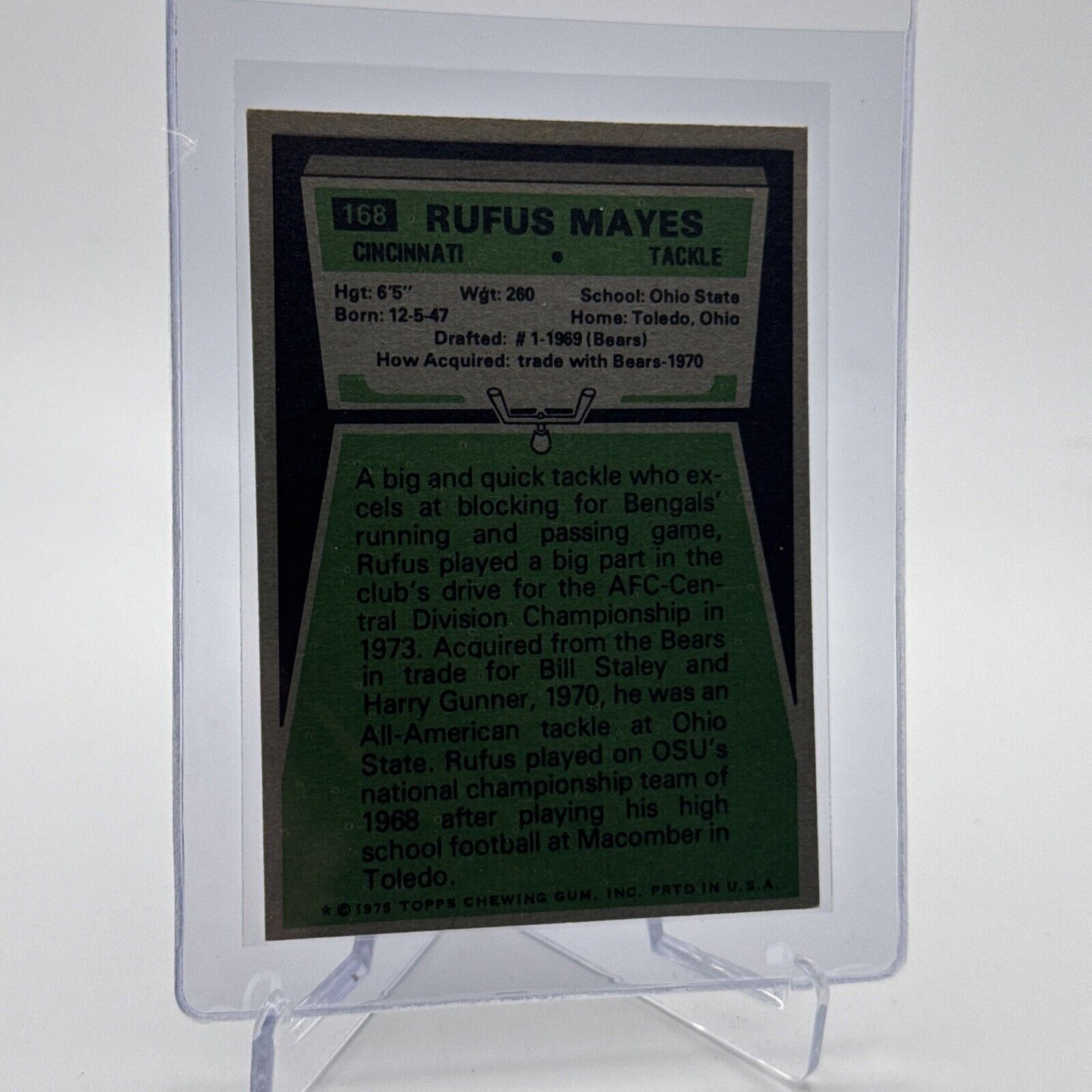 1975 Topps Rufus Mayes Football Card #168 NM Quality #5 FREE SHIPPING