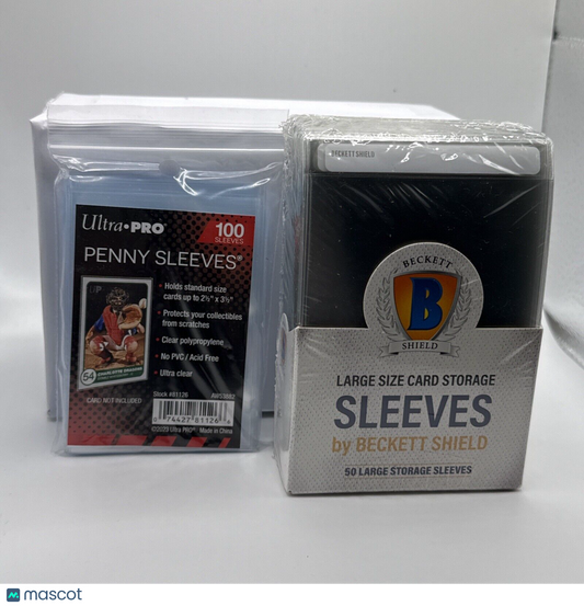 Beckett Shield Large Size Semi-Rigid Sleeves Pack of 50 AND 100 Ultra Pro Penny