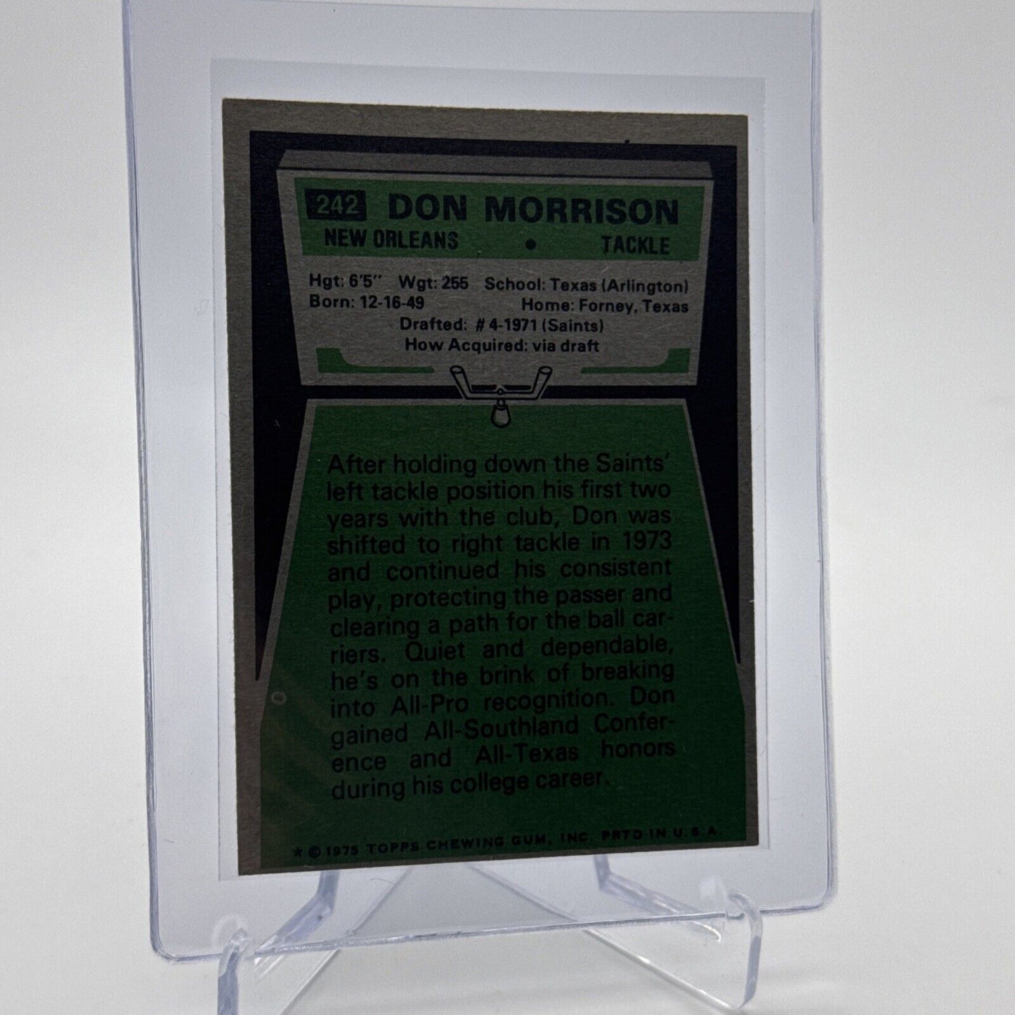 1975 Topps Don Morrison Football Card #242 NM Quality #3 FREE SHIPPING
