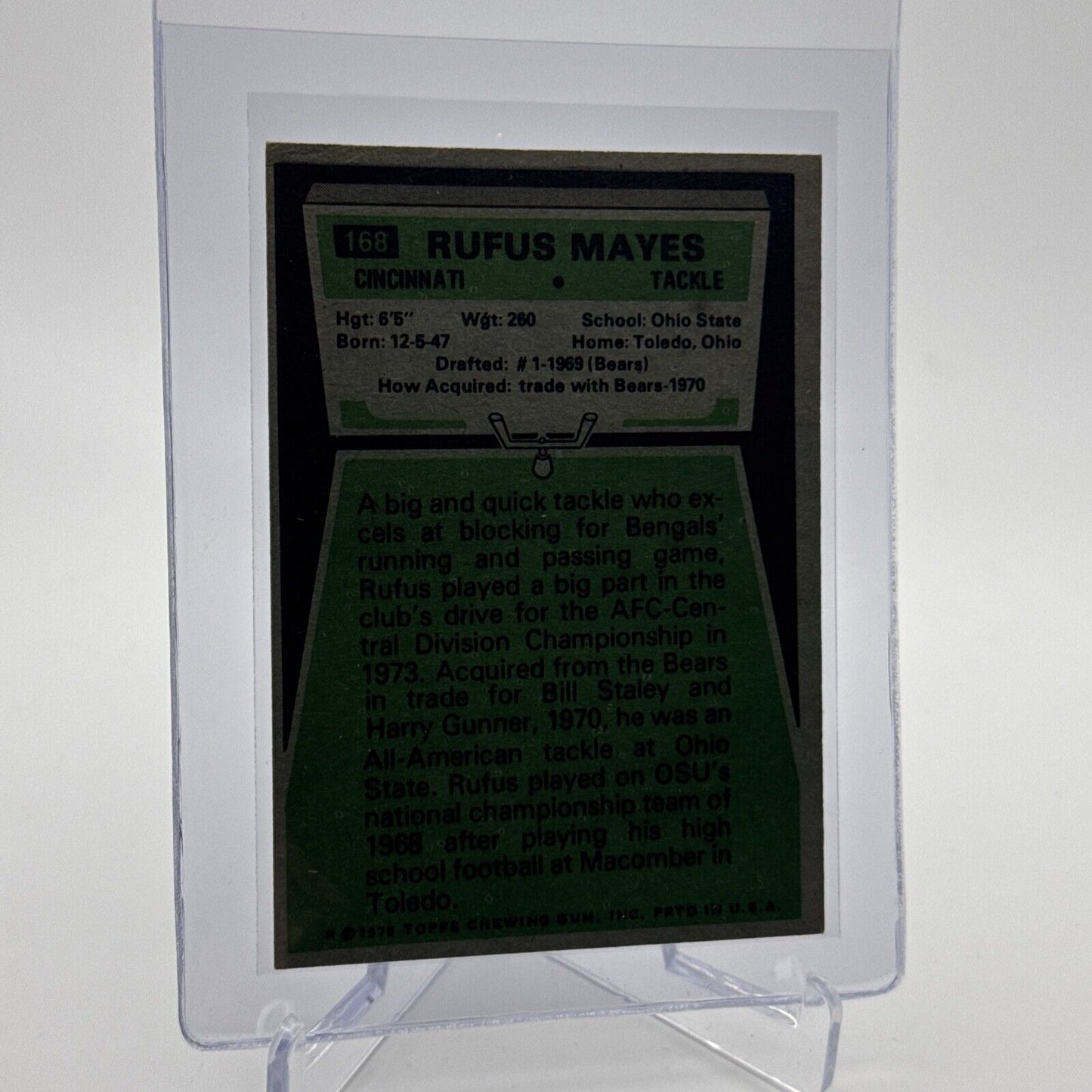 1975 Topps Rufus Mayes Football Card #168 NM Quality #2 FREE SHIPPING