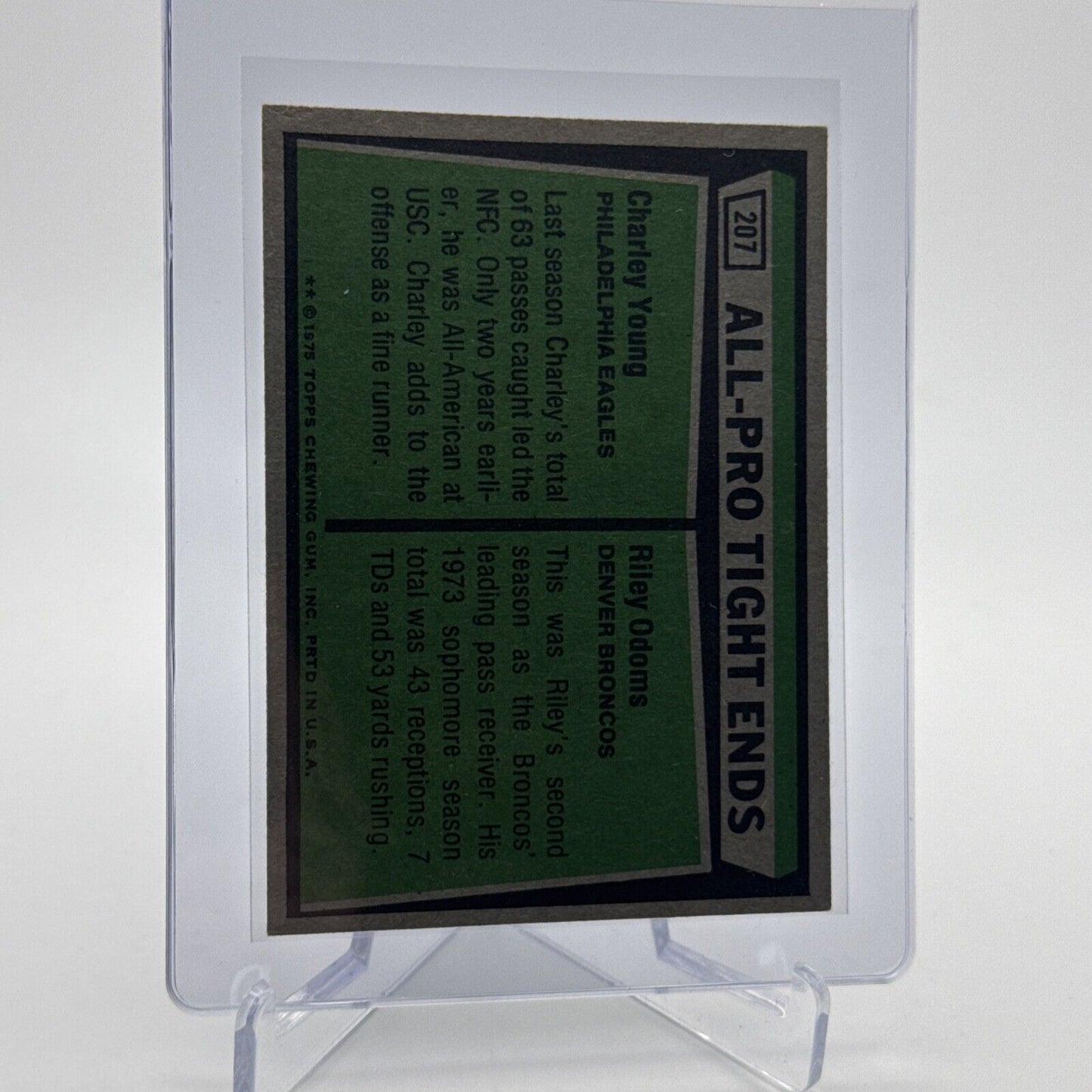 1975 Topps 1974 All-Pro Tight Ends Football Card #207 NM Quality 2 FREE SHIPPING
