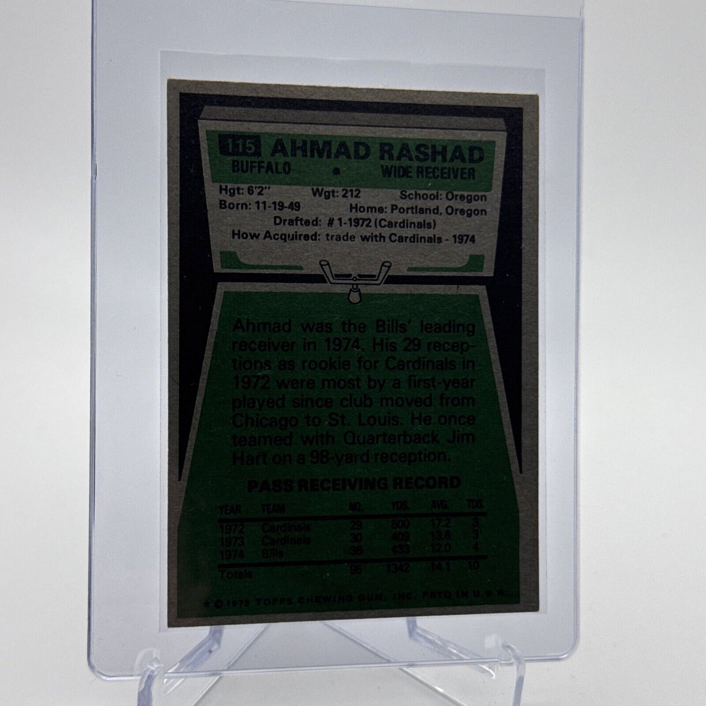 1975 Topps Ahmad Rashad Football Card #115 NM Quality #4 FREE SHIPPING