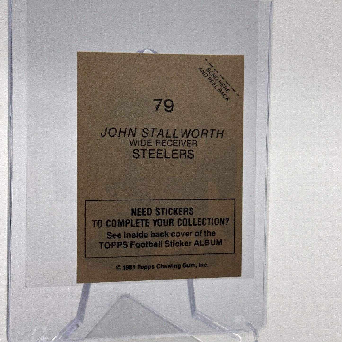 1981 Topps John Stallworth Football Sticker Card #79 NM-MT FREE SHIPPING