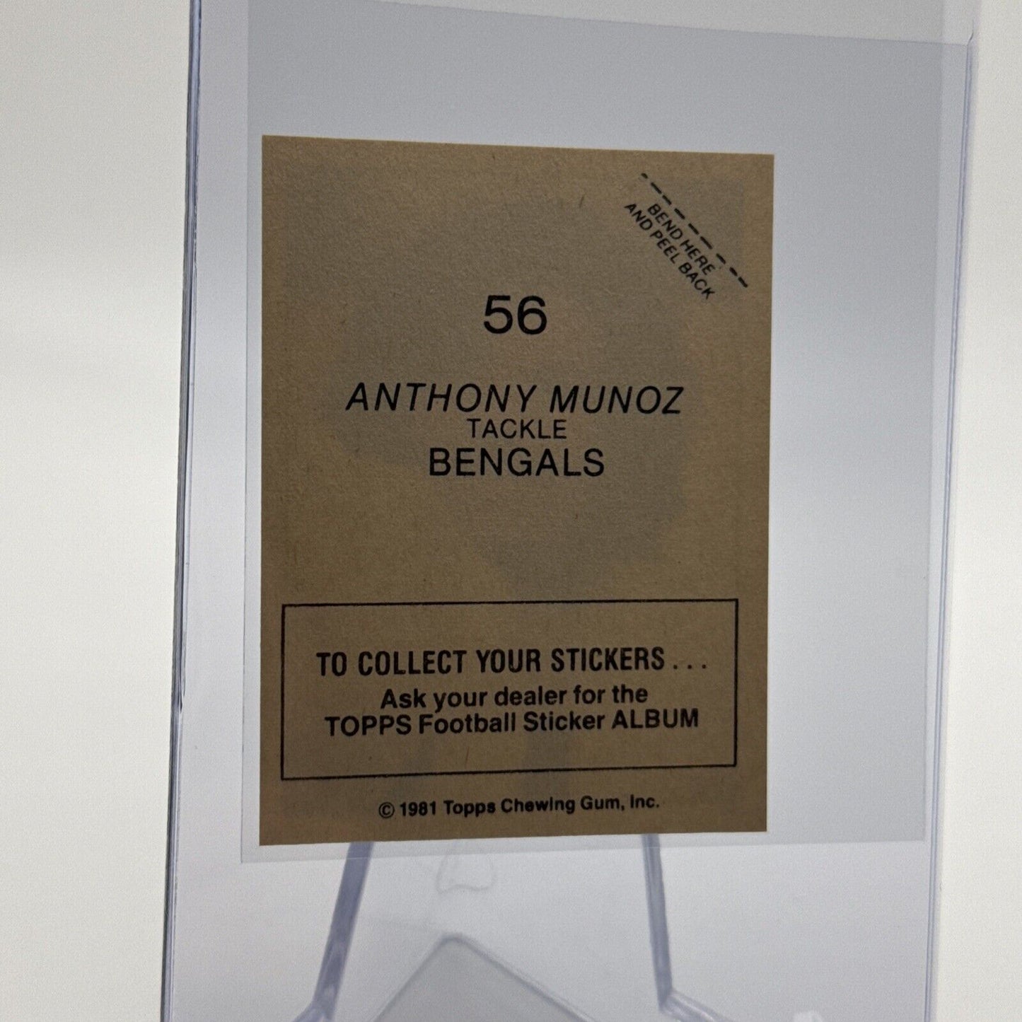 1981 Topps Anthony Munoz Football Sticker Card #56 NM-MT FREE SHIPPING