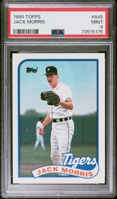 1989 Topps Jack Morris Baseball Card #645 PSA 9