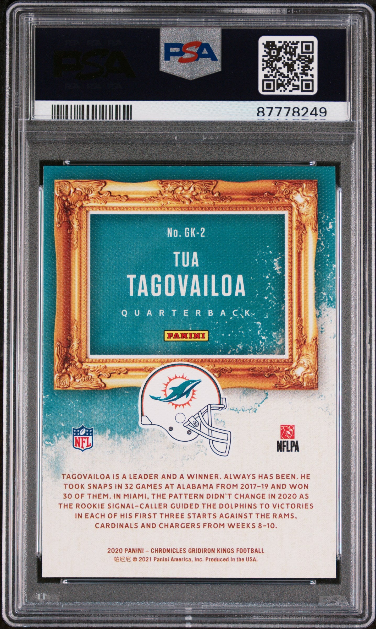 2020 Panini Chronicles Gridiron Kings Tua Tagovailoa #GK2 PSA 10 87778249