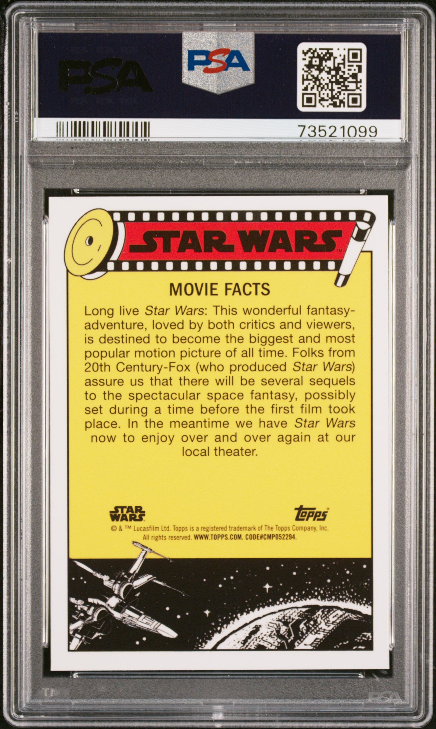 2022 Topps Chrome Sapphire Edition Star Wars Rebel Vader Strangles #75 PSA 9