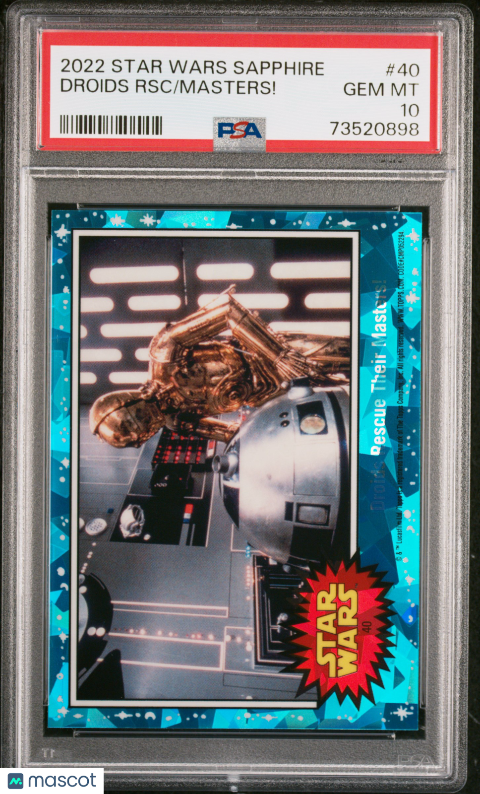 2022 Topps Chrome Sapphire Edition Star Wars Masters! Droids RSC #40 PSA 10