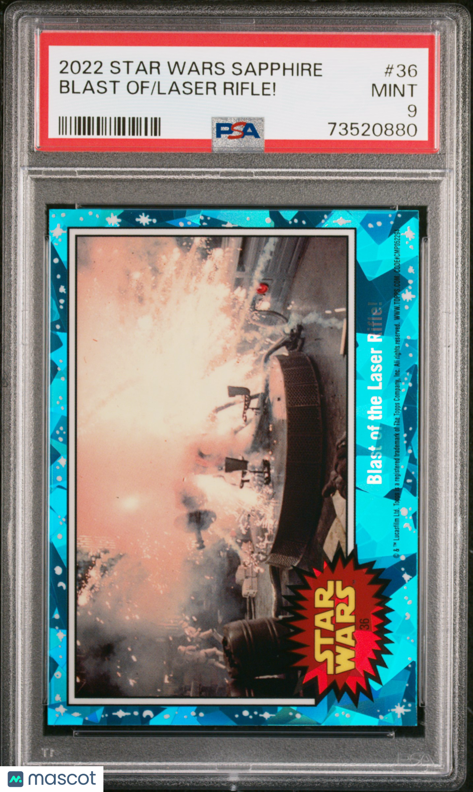 2022 Topps Chrome Sapphire Edition Star Wars Laser Rifle! Blast Of #36 PSA 9
