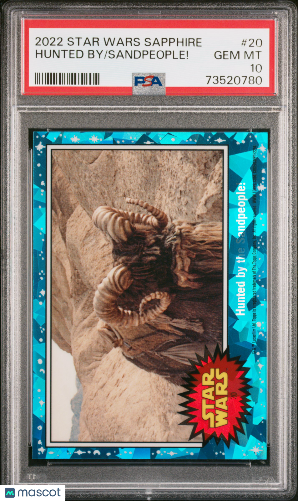 2022 Topps Chrome Sapphire Edition Star Wars Sandpeople! Hunted By #20 PSA 10