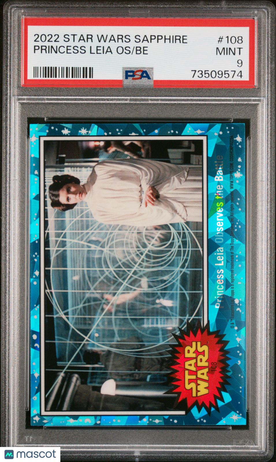 2022 Topps Chrome Sapphire Edition Star Wars Be Princess Leia Os #108 PSA 9