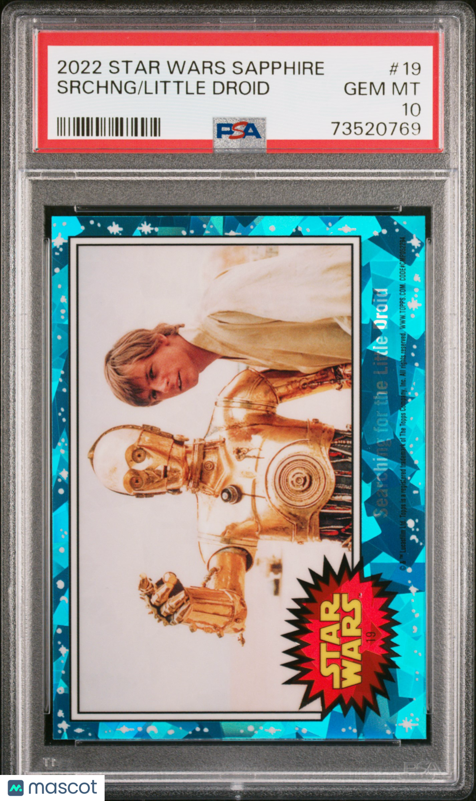 2022 Topps Chrome Sapphire Edition Star Wars Little Droid Srchng #19 PSA 10