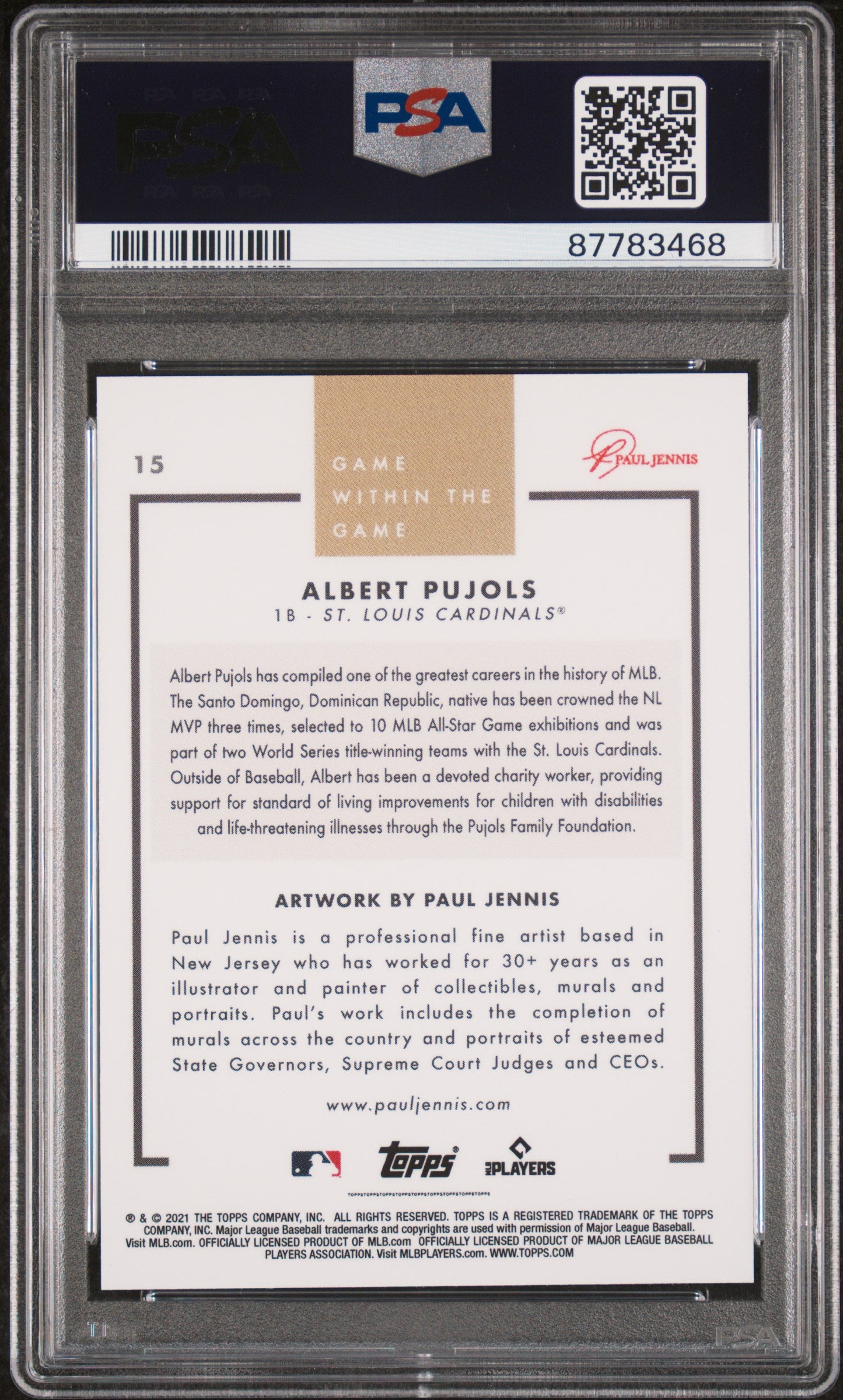 2021 Topps Game Within The Game Baseball Albert Pujols #15 PSA 10 87783468