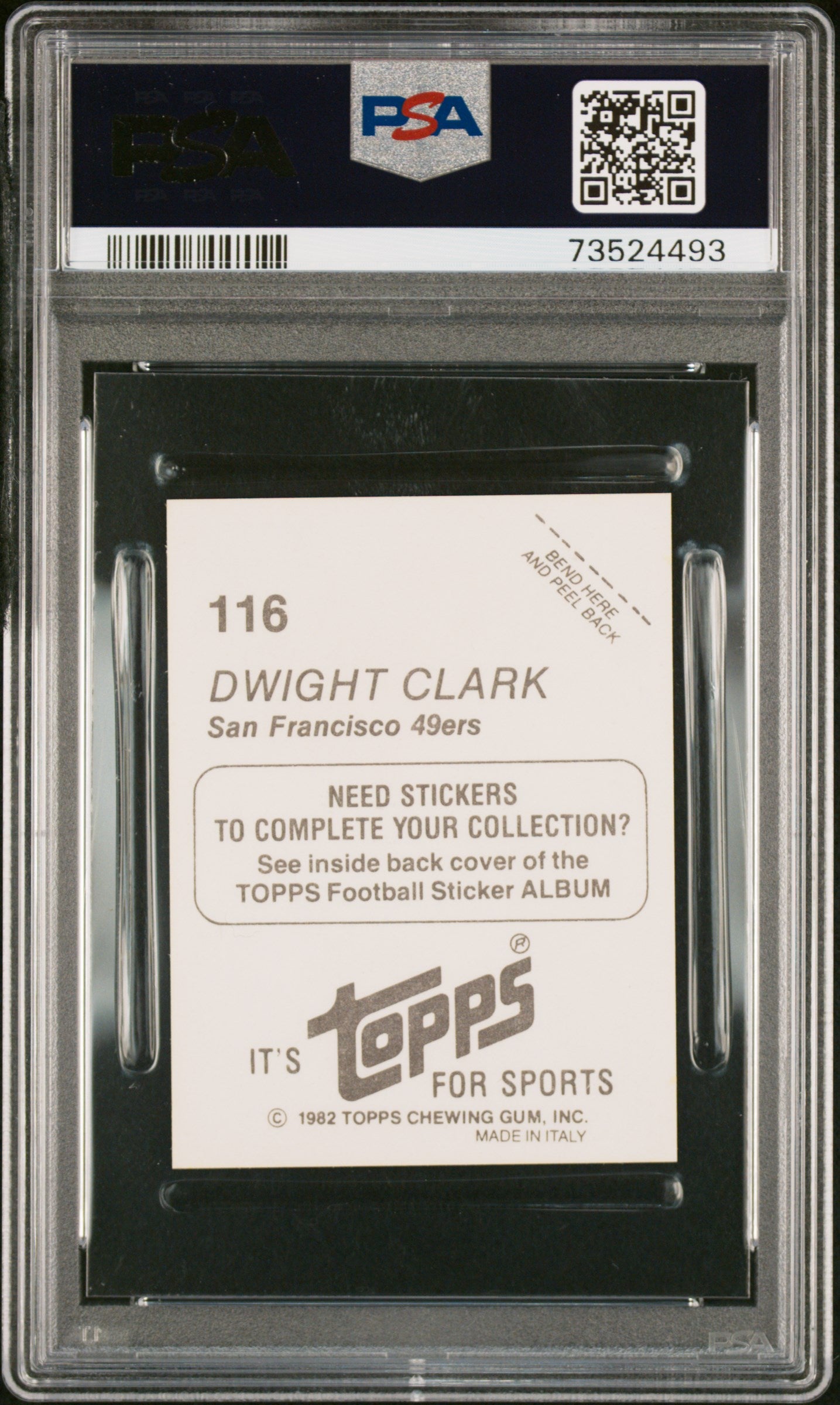 1982 Topps Stickers Football Dwight Clark #116 Psa 8 73524493
