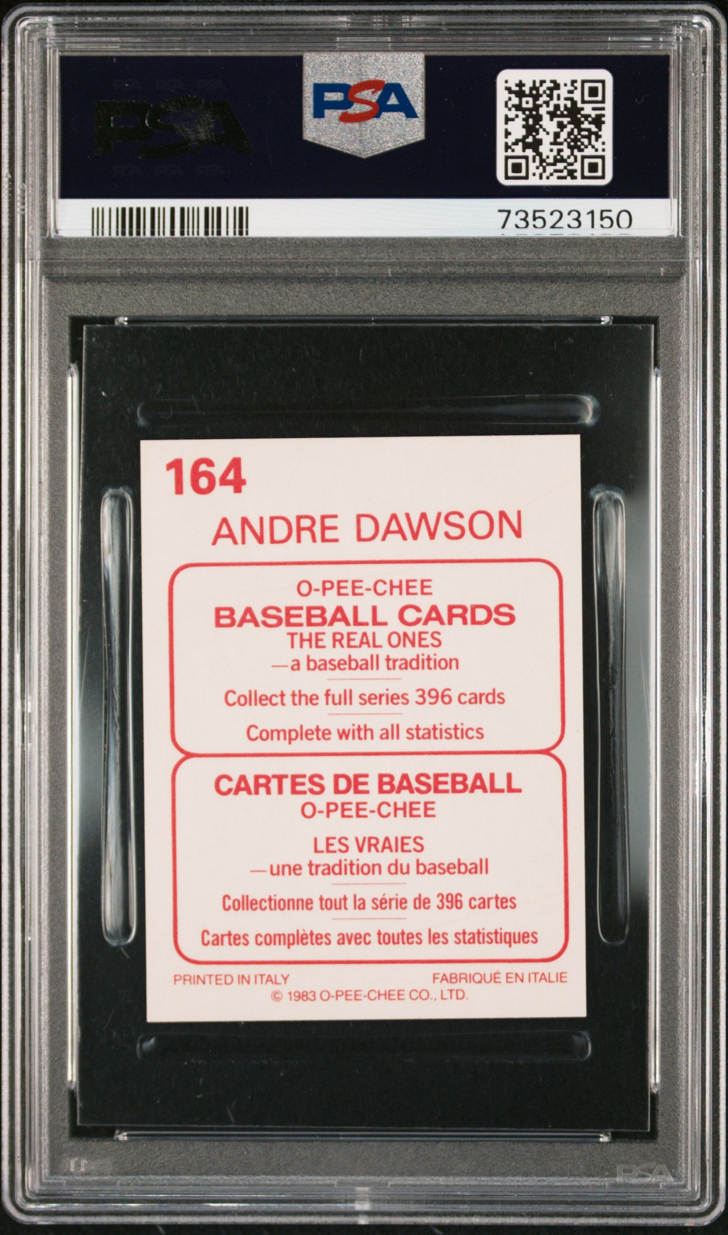 1983 O-pee-chee Stickers Baseball Andre Dawson #164 Psa 8 73523150