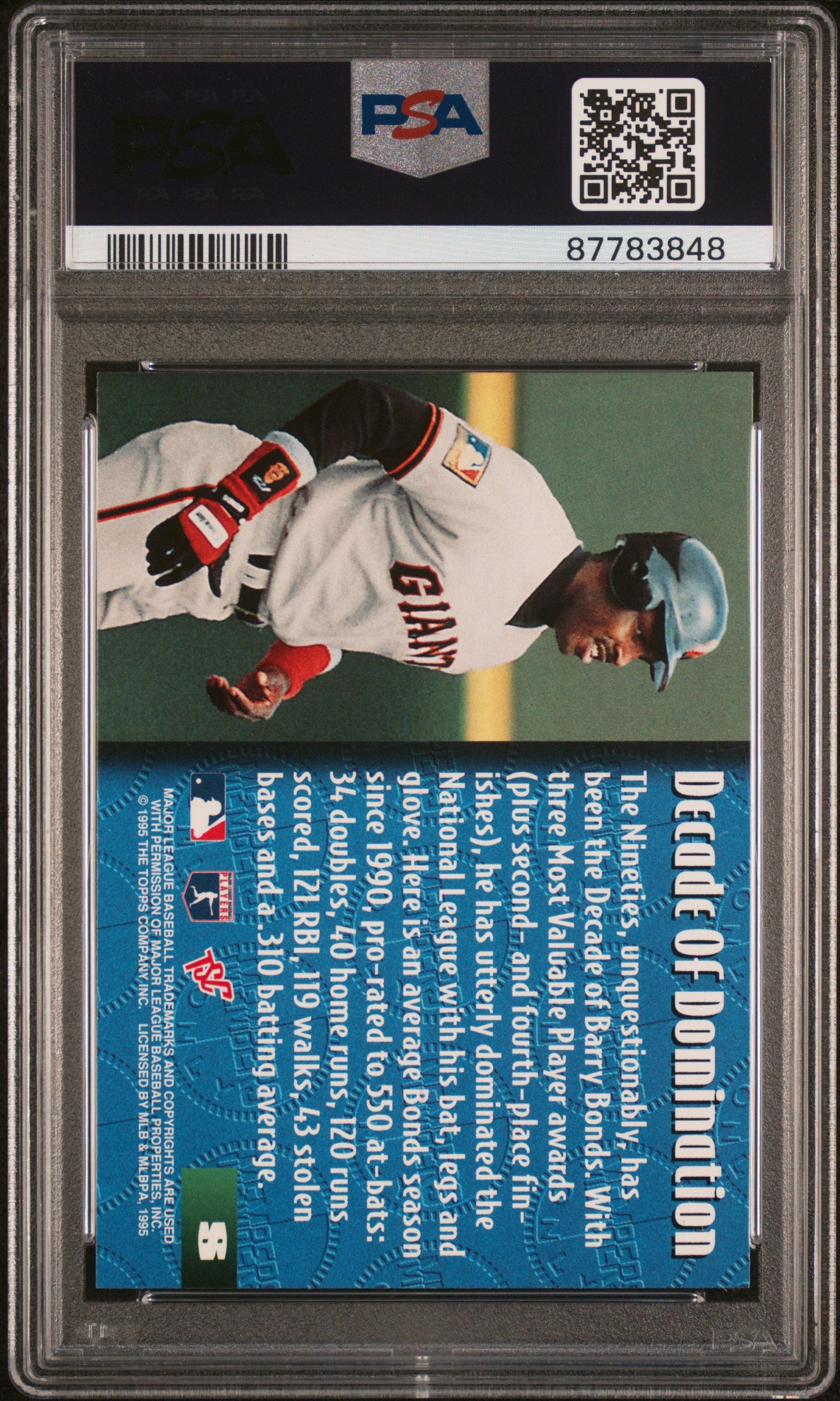 1995 Stadium Club Members Only 50 Baseball Barry Bonds #8 PSA 9 87783848