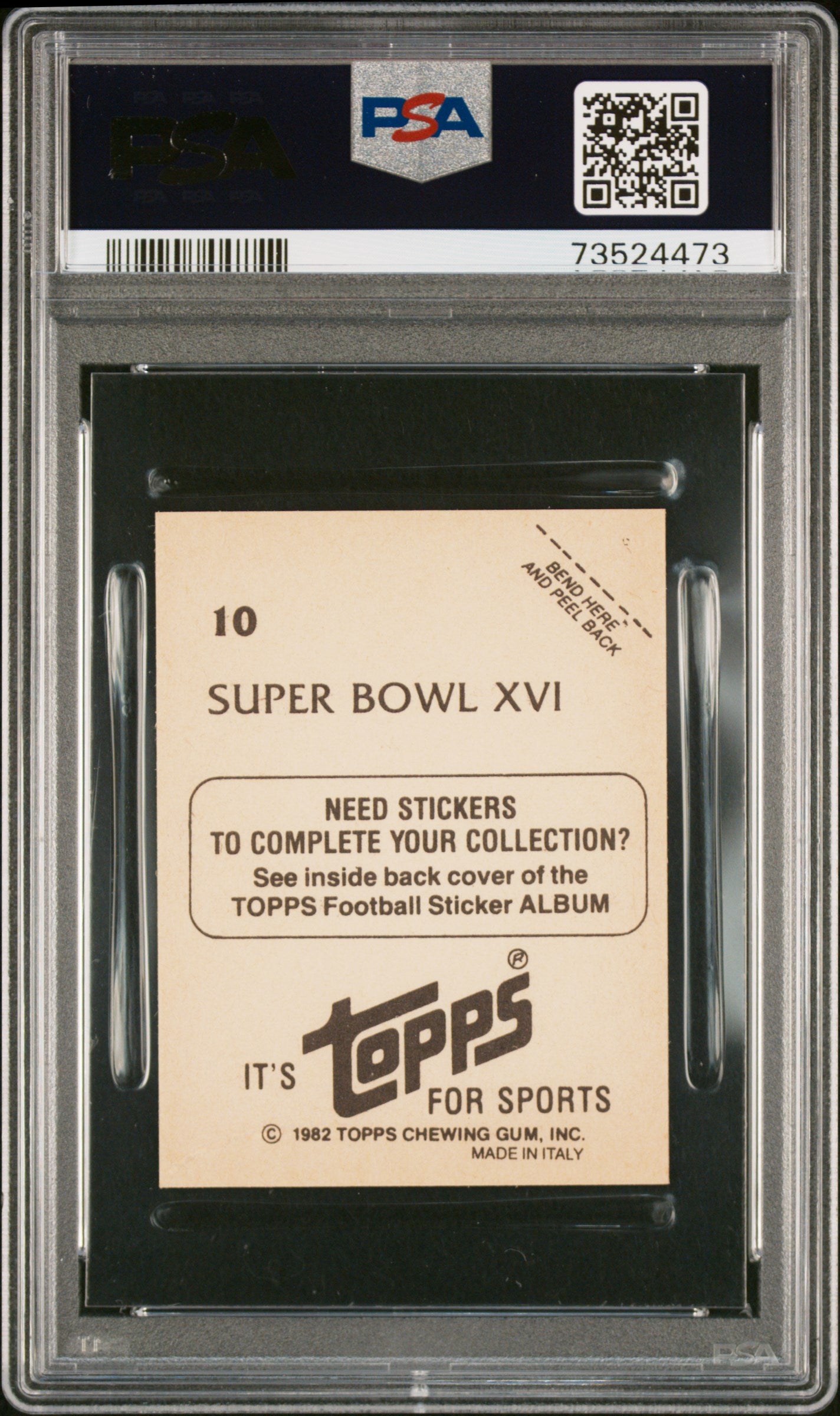 1982 Topps Stickers Football Super Bowl Xvi #10 Psa 8 73524473