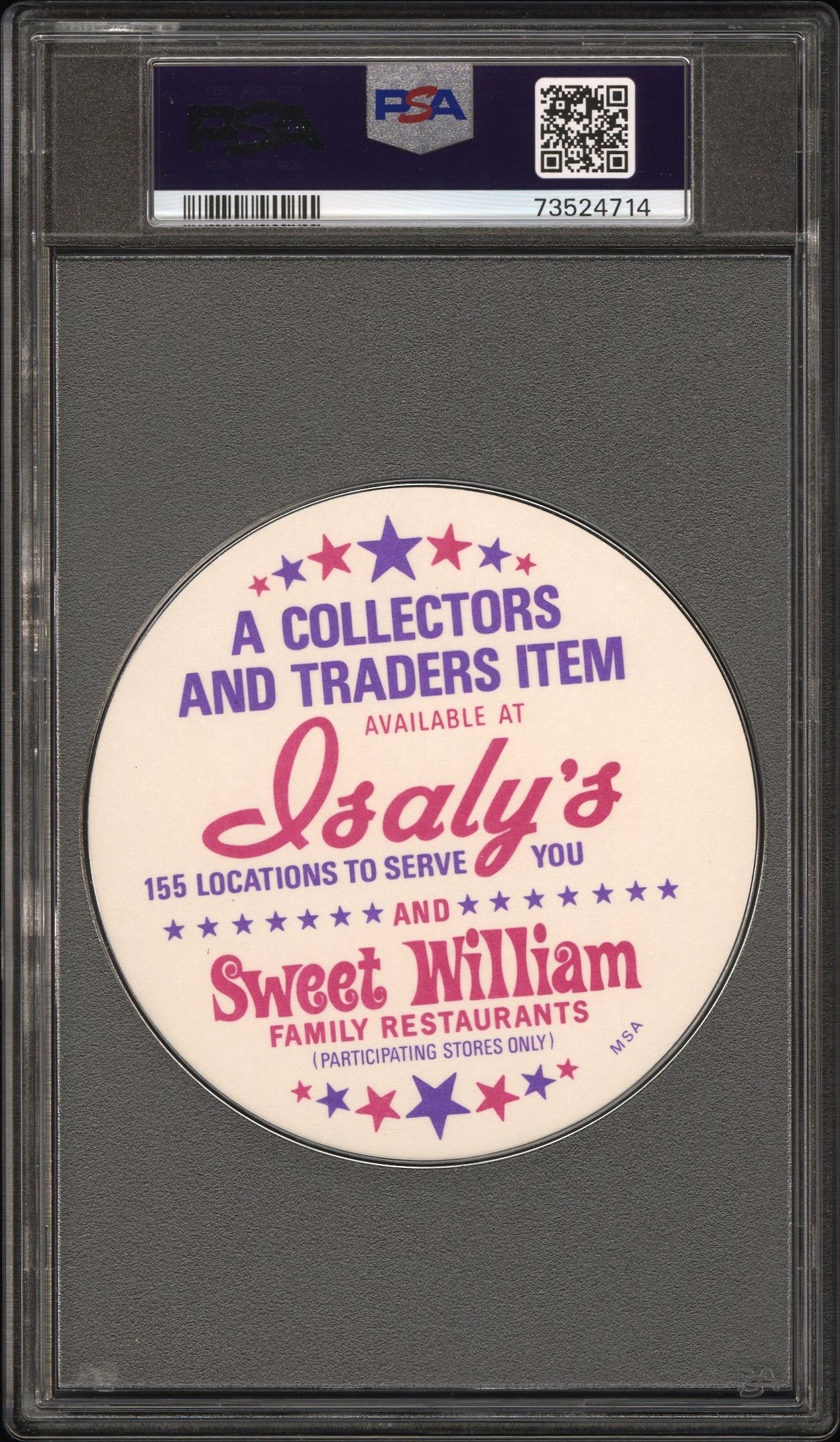 1976 Isaly's Sweet William Disc Baseball Mike Schmidt Psa 9 73524714