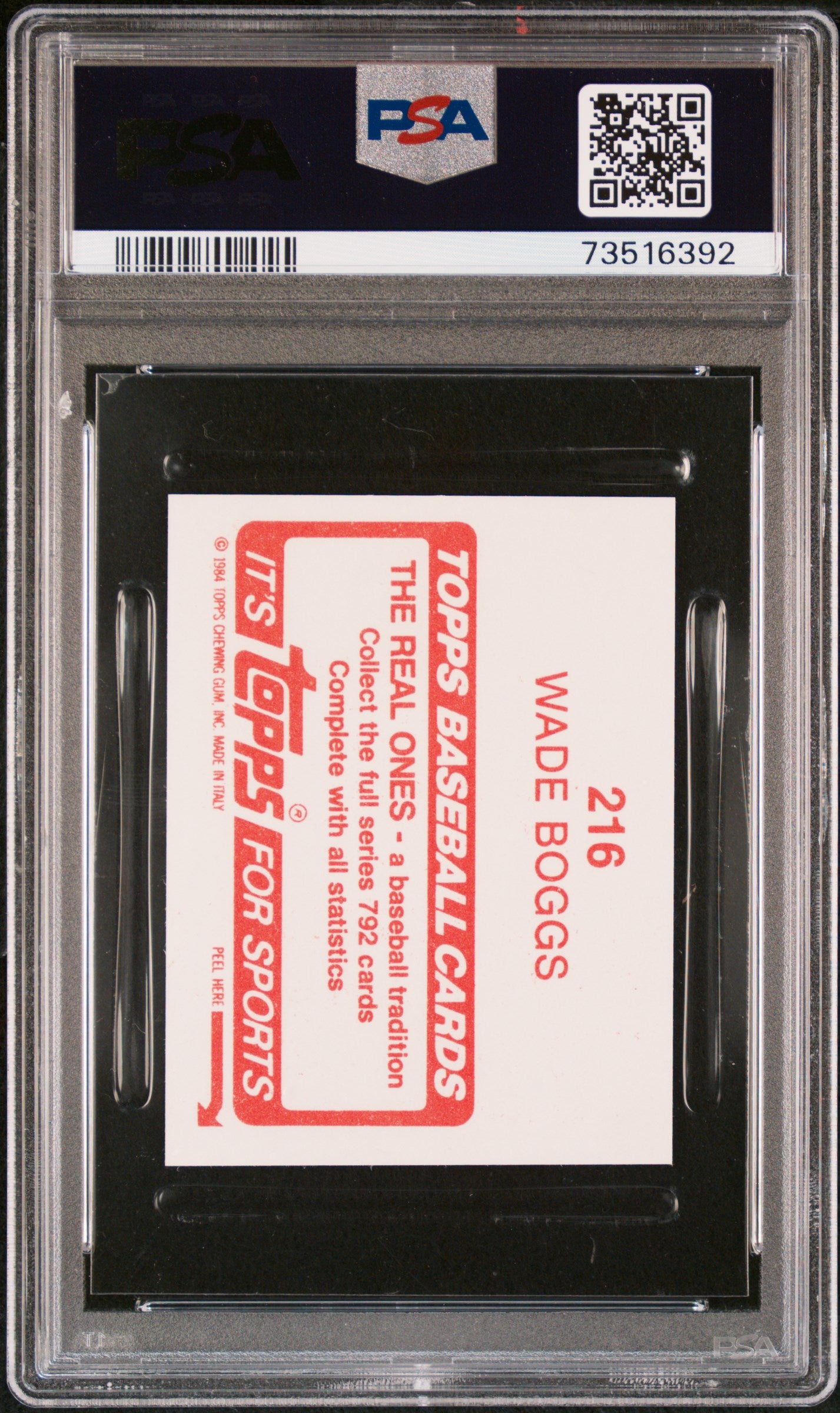 1984 Topps Stickers Baseball Wade Boggs #216 Psa 9 73516392