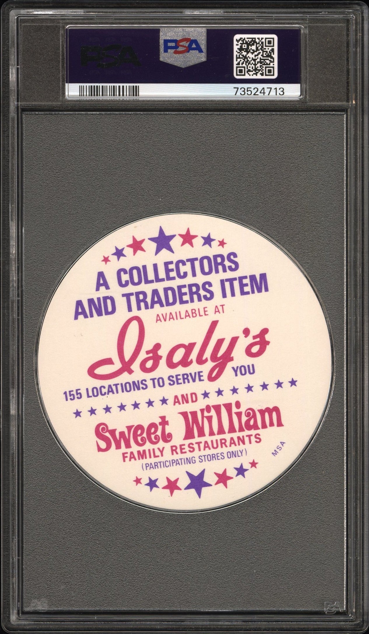 1976 Isaly's Sweet William Disc Baseball Mike Schmidt Psa 10 73524713