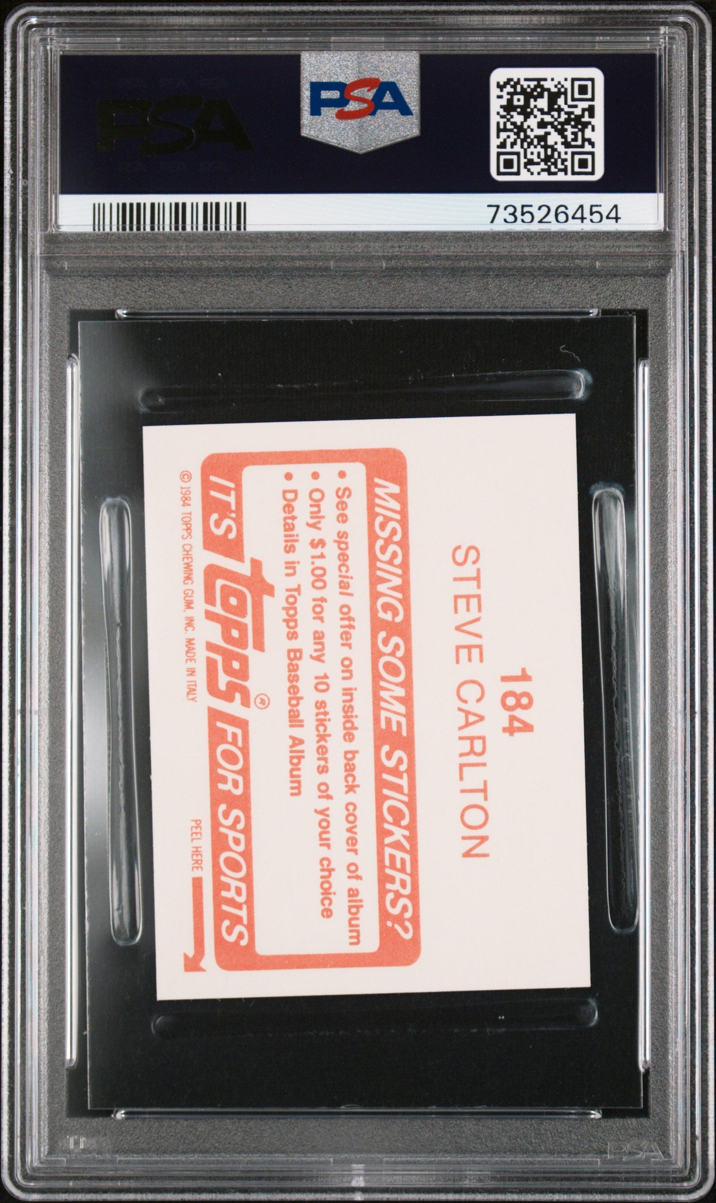 1984 Topps Stickers Baseball Steve Carlton #184 Psa 6 73526454