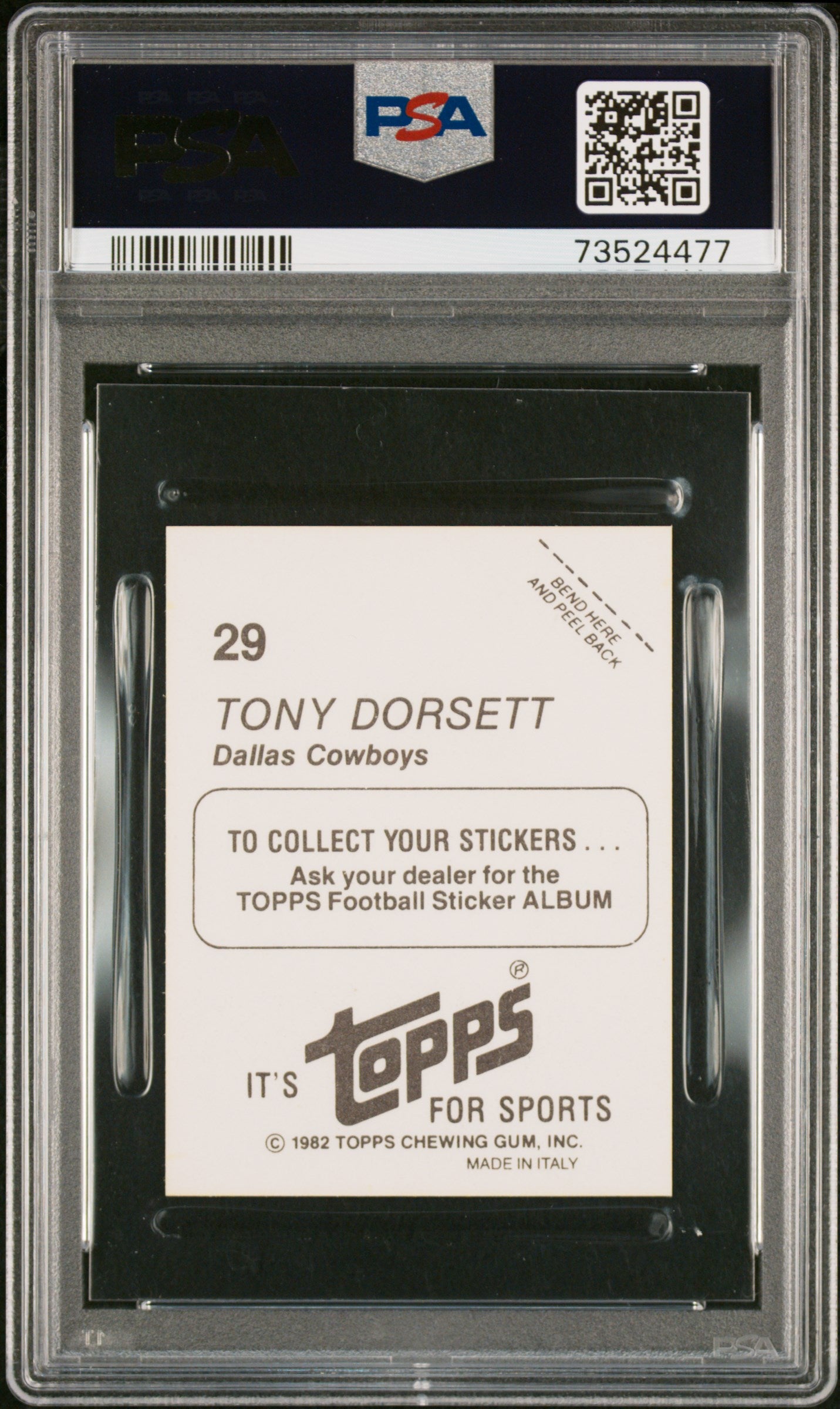1982 Topps Stickers Football Tony Dorsett #29 Psa 10 73524477