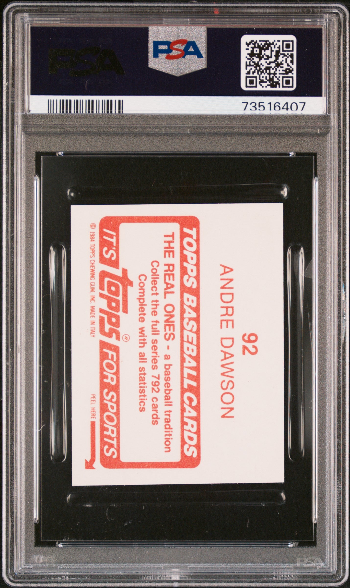 1984 Topps Stickers Baseball Andre Dawson #92 Psa 8 73516407