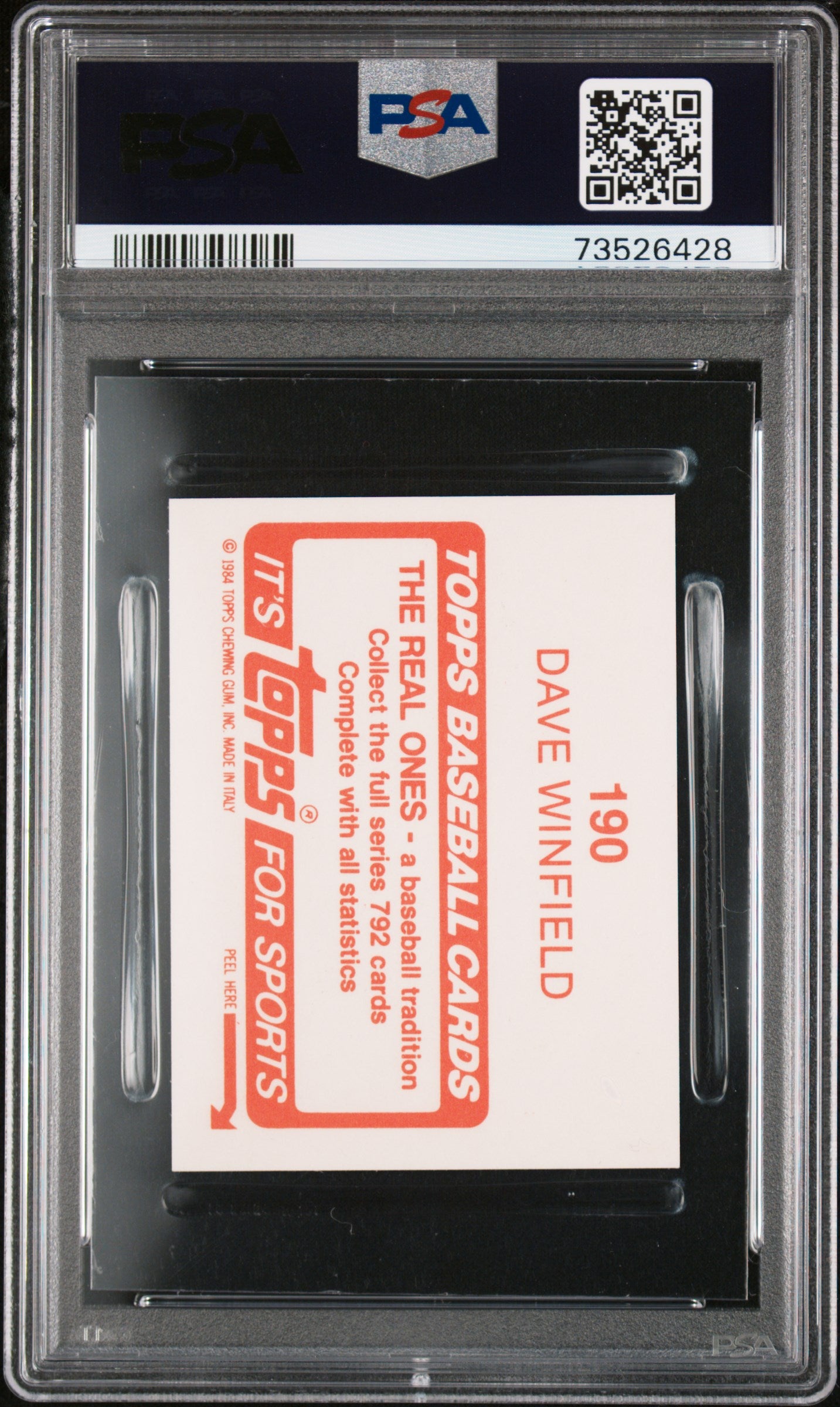 1984 Topps Stickers Baseball Dave Winfield #190 Psa 8 73526428