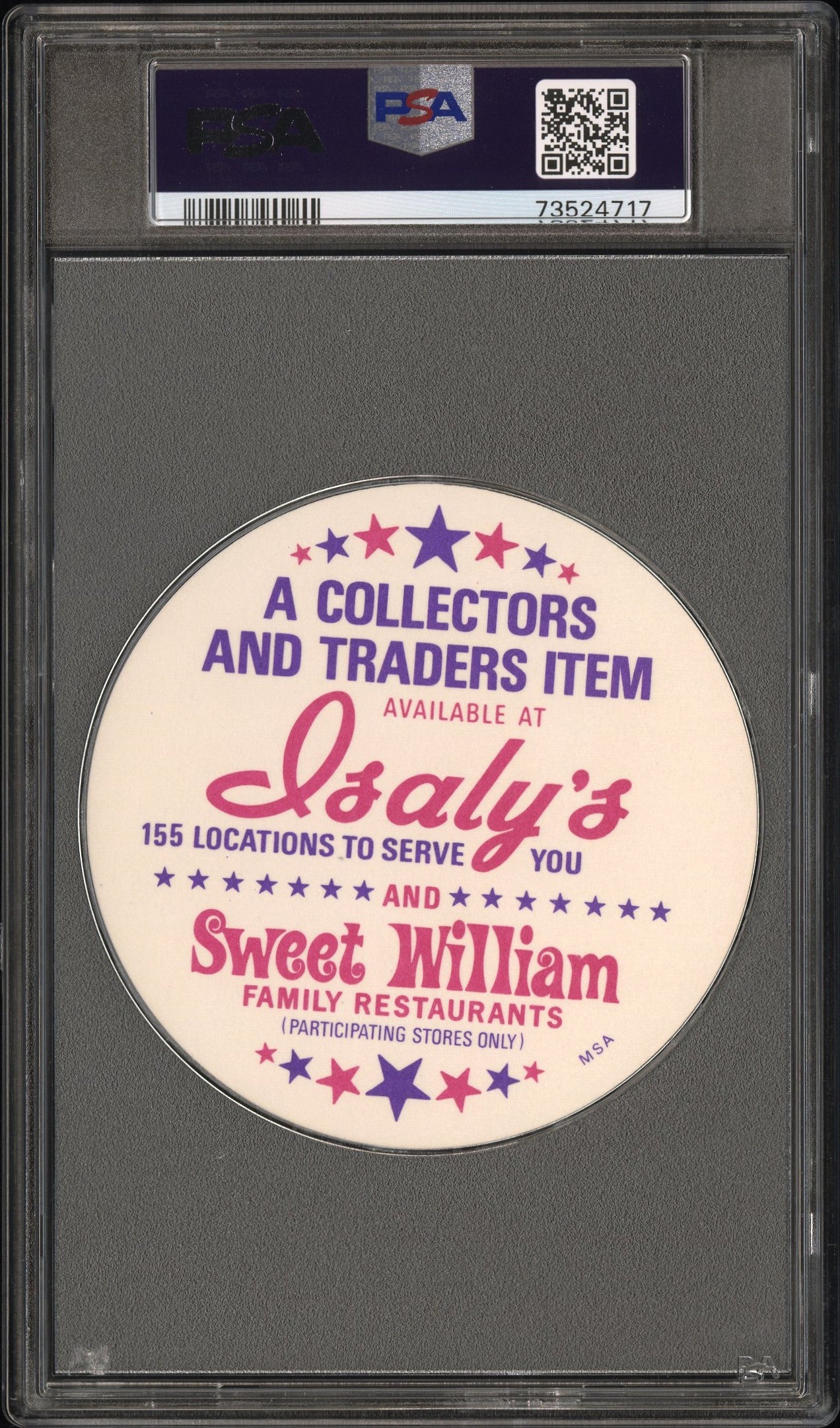 1976 Isaly's Sweet William Disc Baseball Mike Schmidt Psa 9 73524717