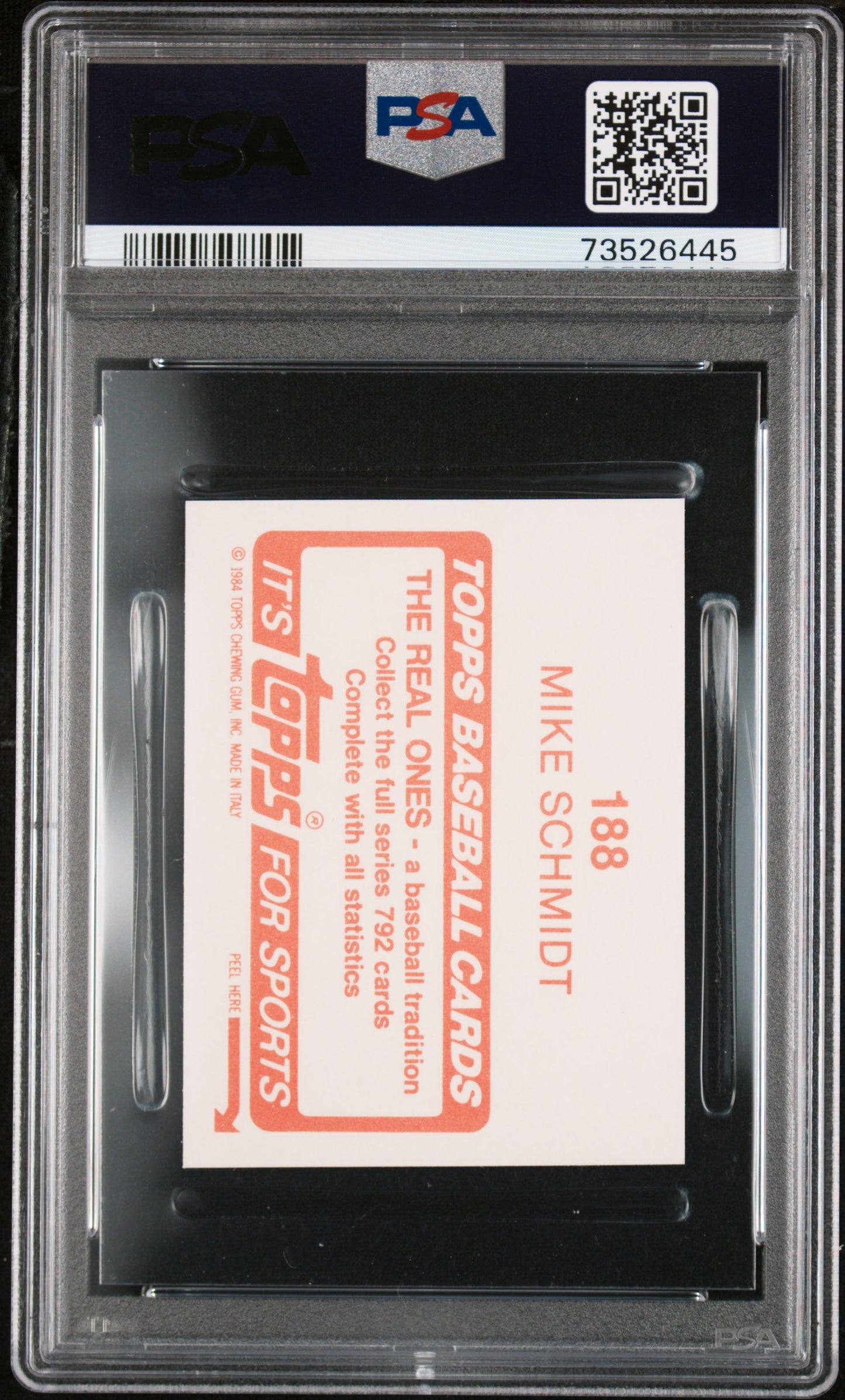 1984 Topps Stickers Baseball Mike Schmidt #188 Psa 7 73526445