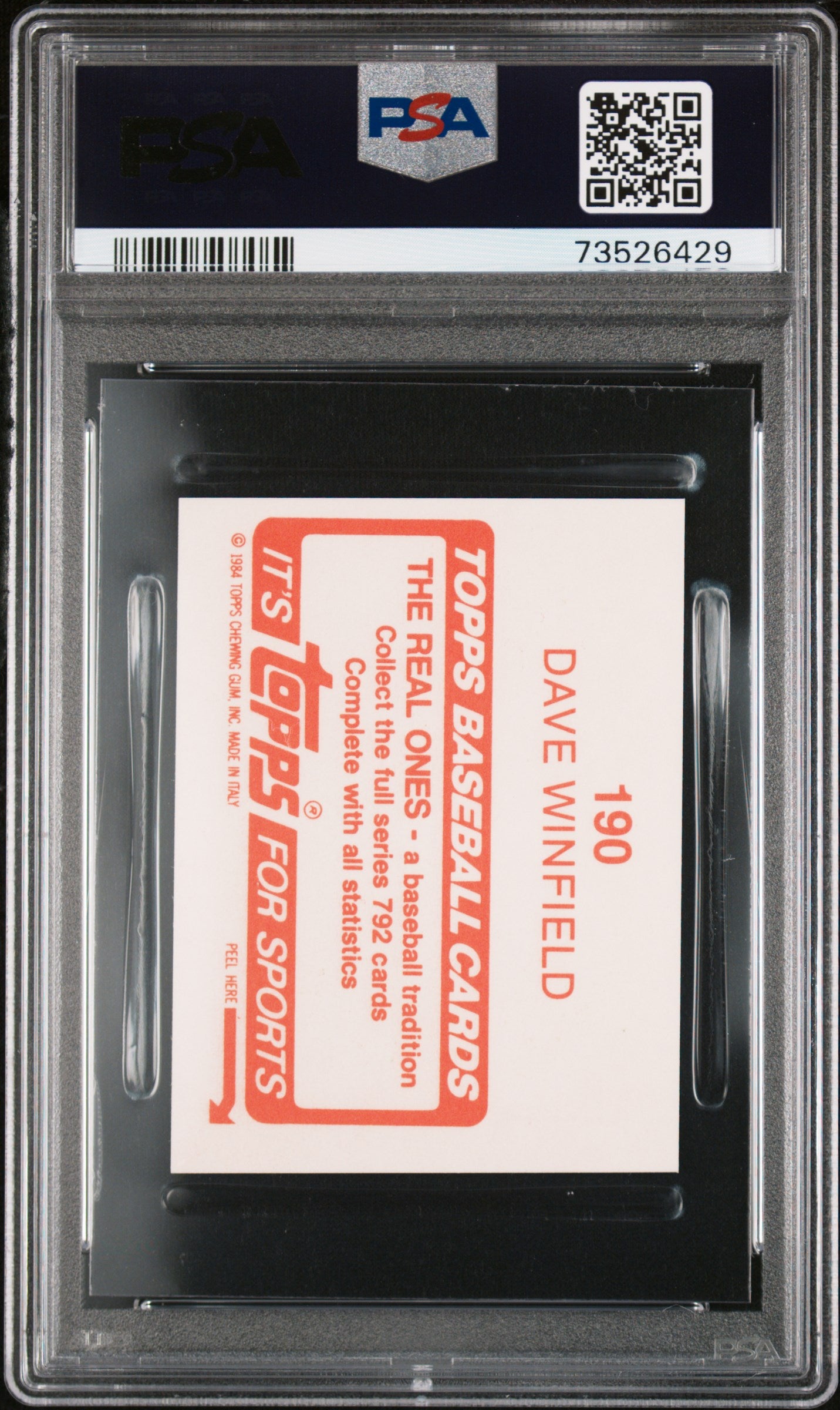 1984 Topps Stickers Baseball Dave Winfield #190 Psa 9 73526429