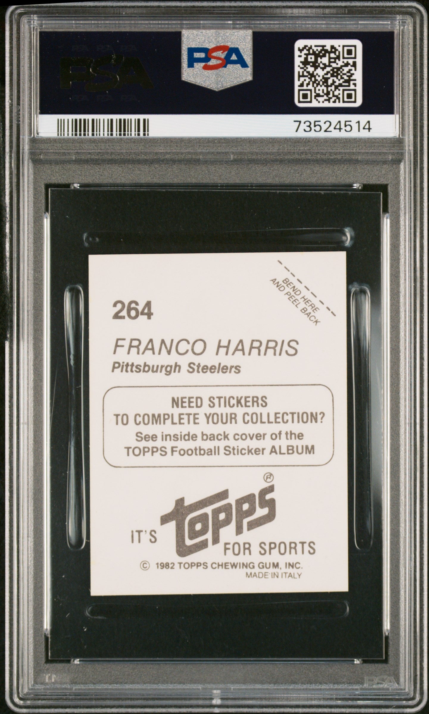 1982 Topps Stickers Football Franco Harris #264 Psa 8 73524514