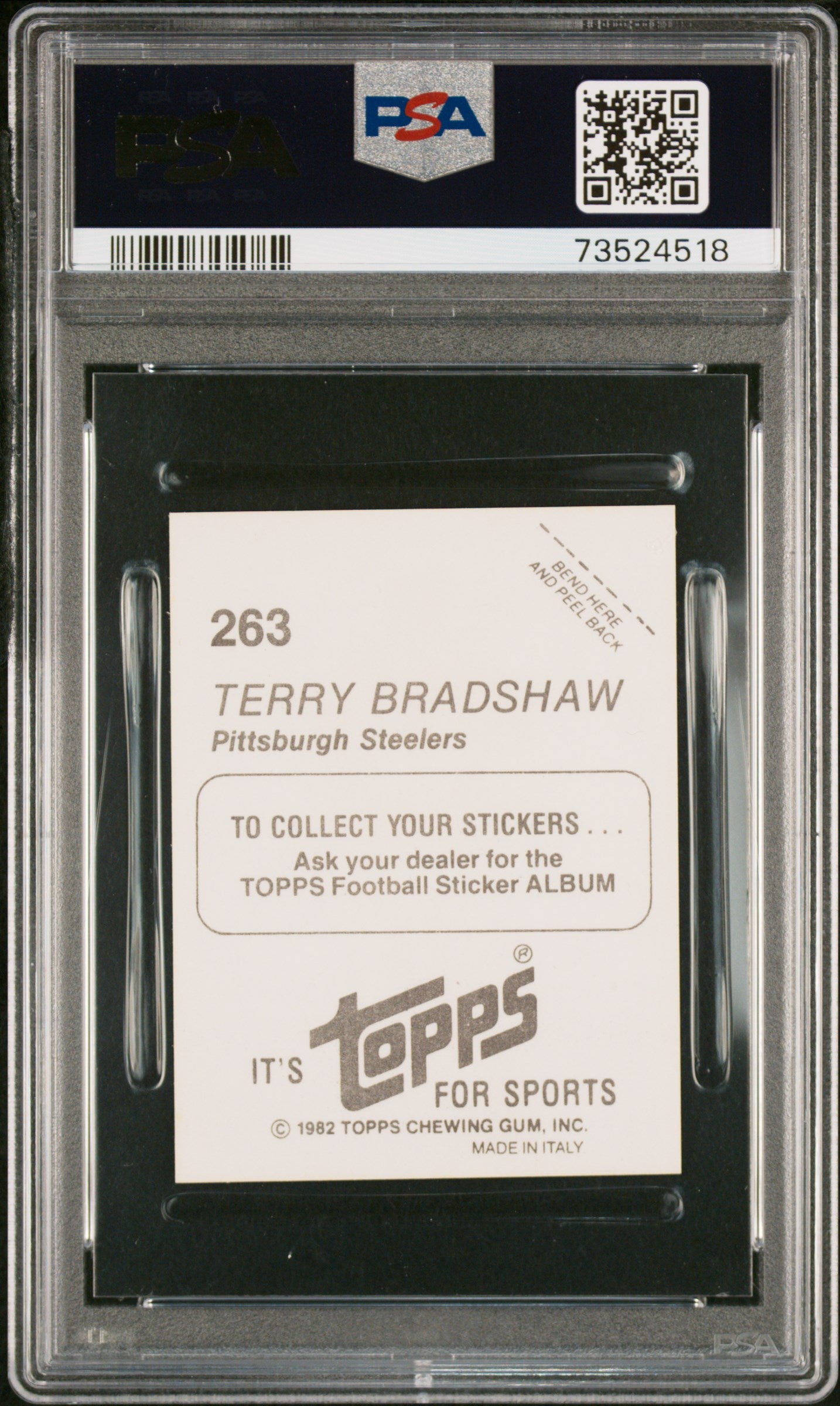 1982 Topps Stickers Football Terry Bradshaw #263 Psa 8 73524518