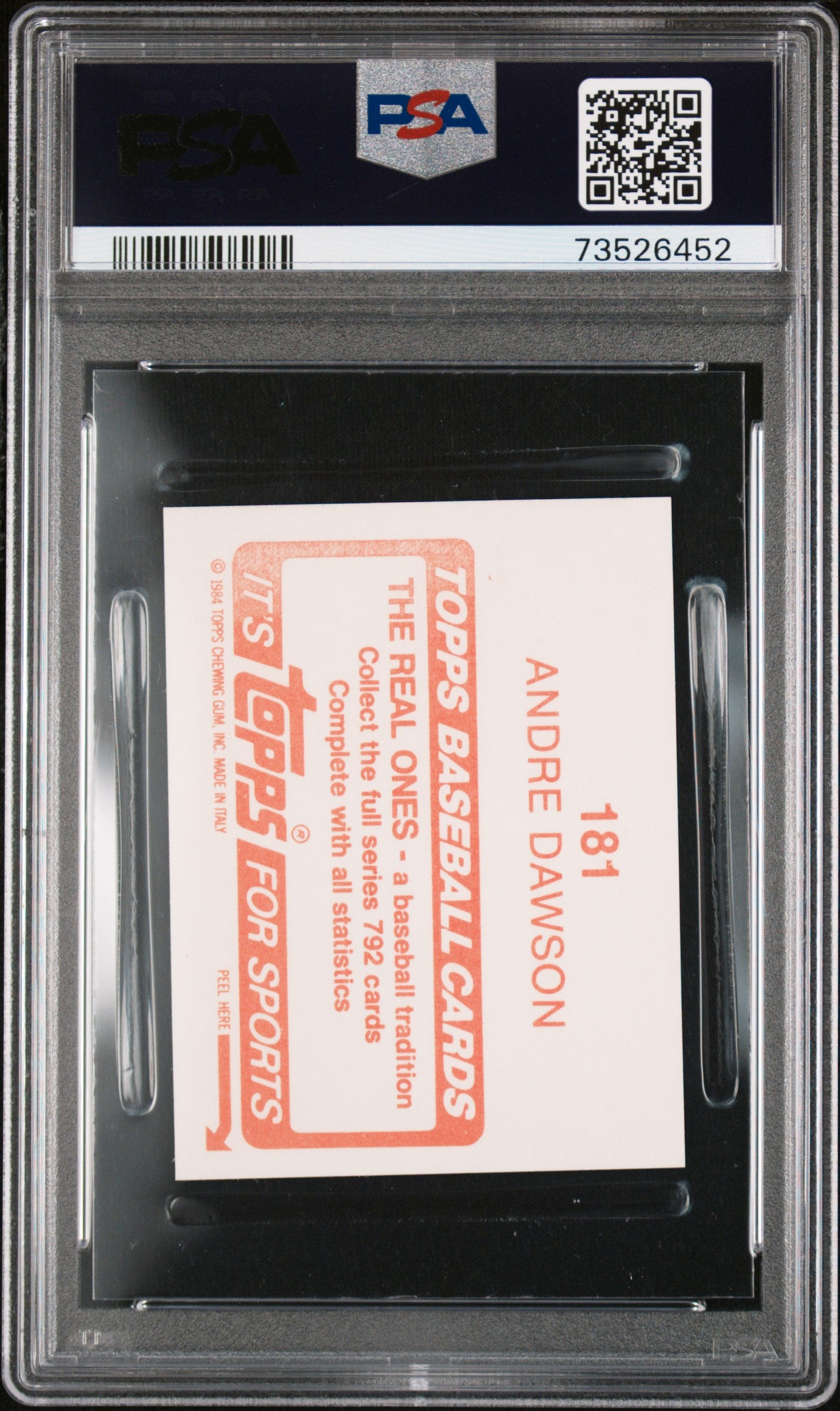 1984 Topps Stickers Baseball Andre Dawson #181 Psa 8 73526452