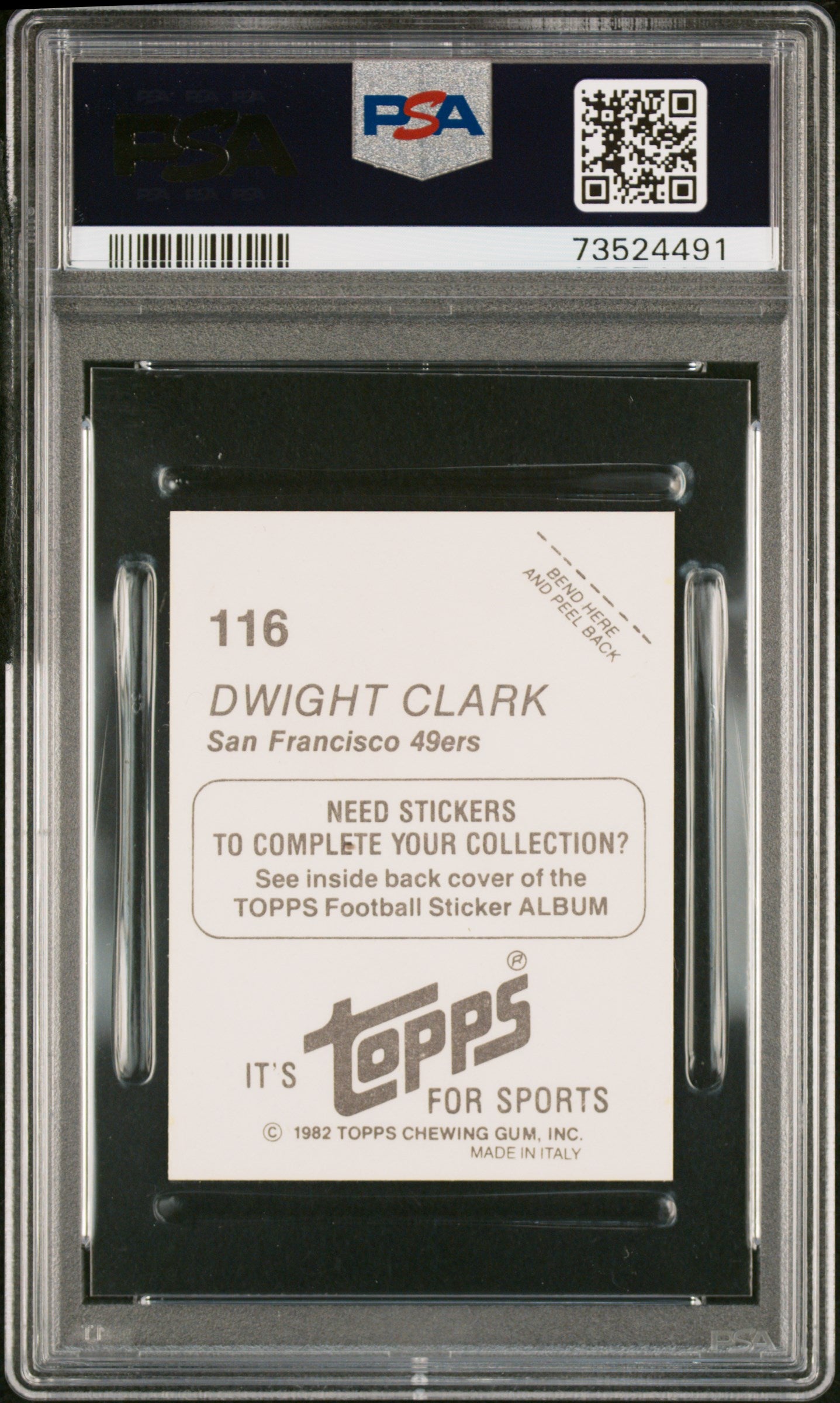 1982 Topps Stickers Football Dwight Clark #116 Psa 9 73524491